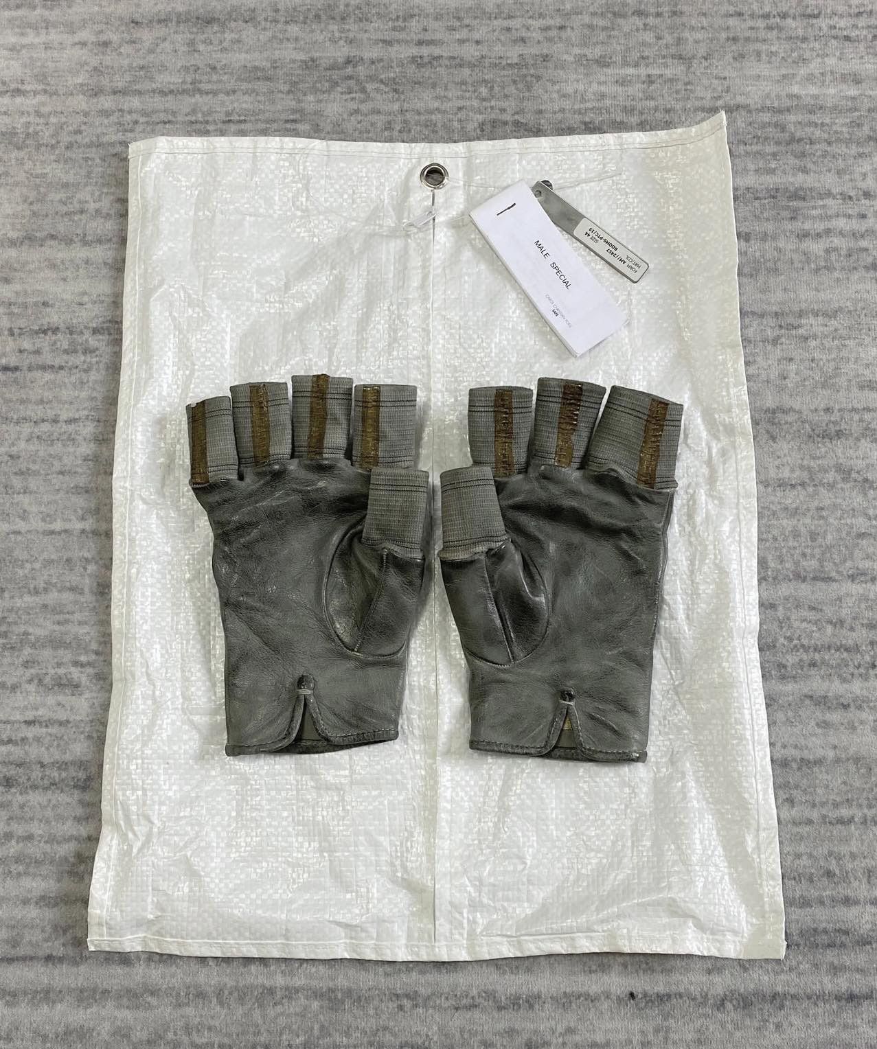 Carol Christian Poell Carol Christian Poell Taped Seam Fingerless Gloves Size 44 - 3 Thumbnail