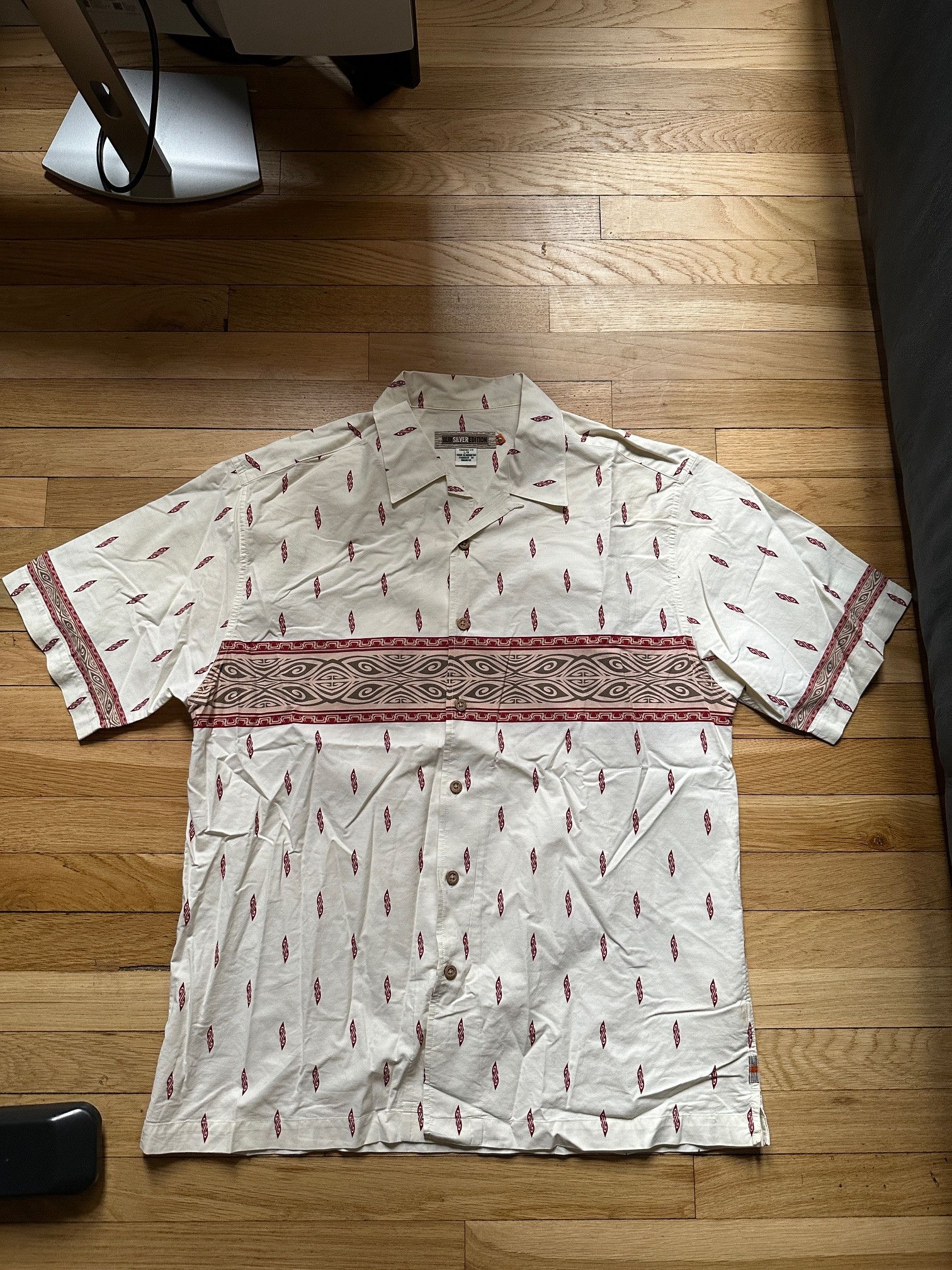 Quiksilver Silver Edition QUIKSILVER White Camp Vacation Hawaiian Shirt Size US L / EU 52-54 / 3 - 1 Thumbnail