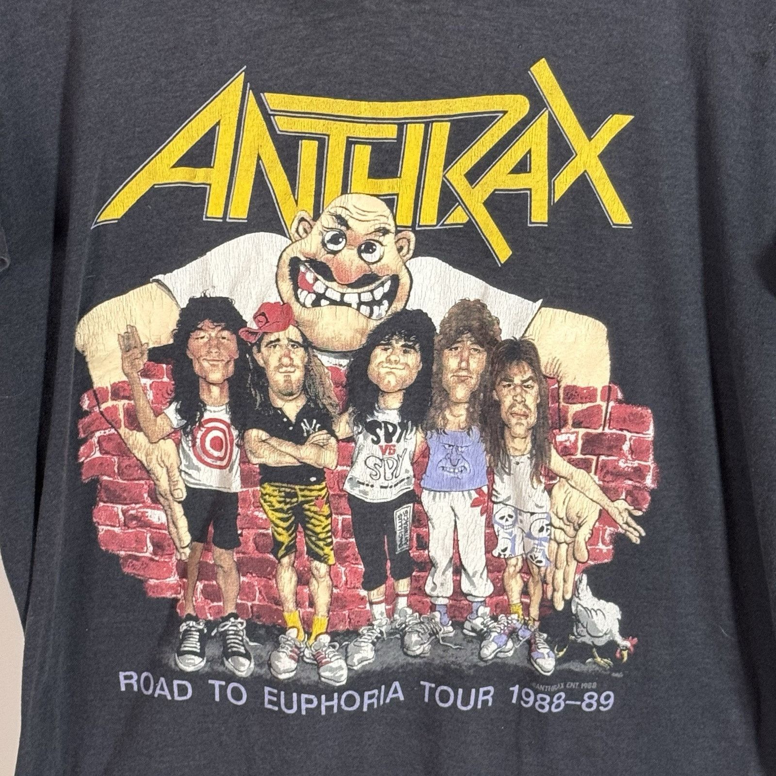 Band Tees × Vintage VTG Anthrax Road To Euphoria Graphic Band T-shirt 80s Size M Size US S / EU 44-46 / 1 - 4 Thumbnail