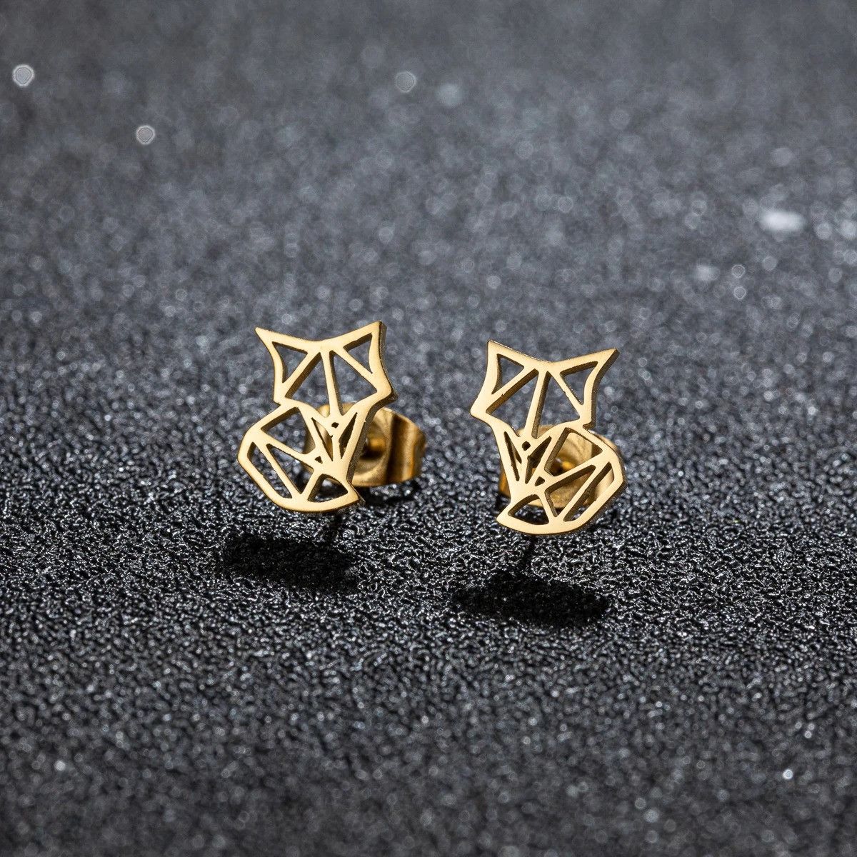 Jewelry Cute Fox Stud Earrings Charm Stainless Earring Gift Size ONE SIZE - 1 Preview
