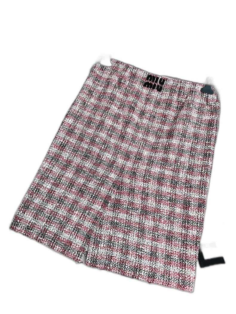 Prada Miu Miu Red Tweed Skirt Size 38 Size 38" / US 16 / IT 52 - 1 Thumbnail