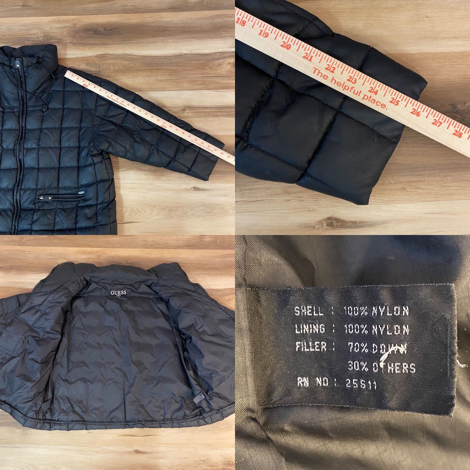 Guess GUESS Puffer Jacket Womens Large Black Quilted Full Zip Down Nylon 90s USA Jacket Size L / US 10 / IT 46 - 8 Thumbnail
