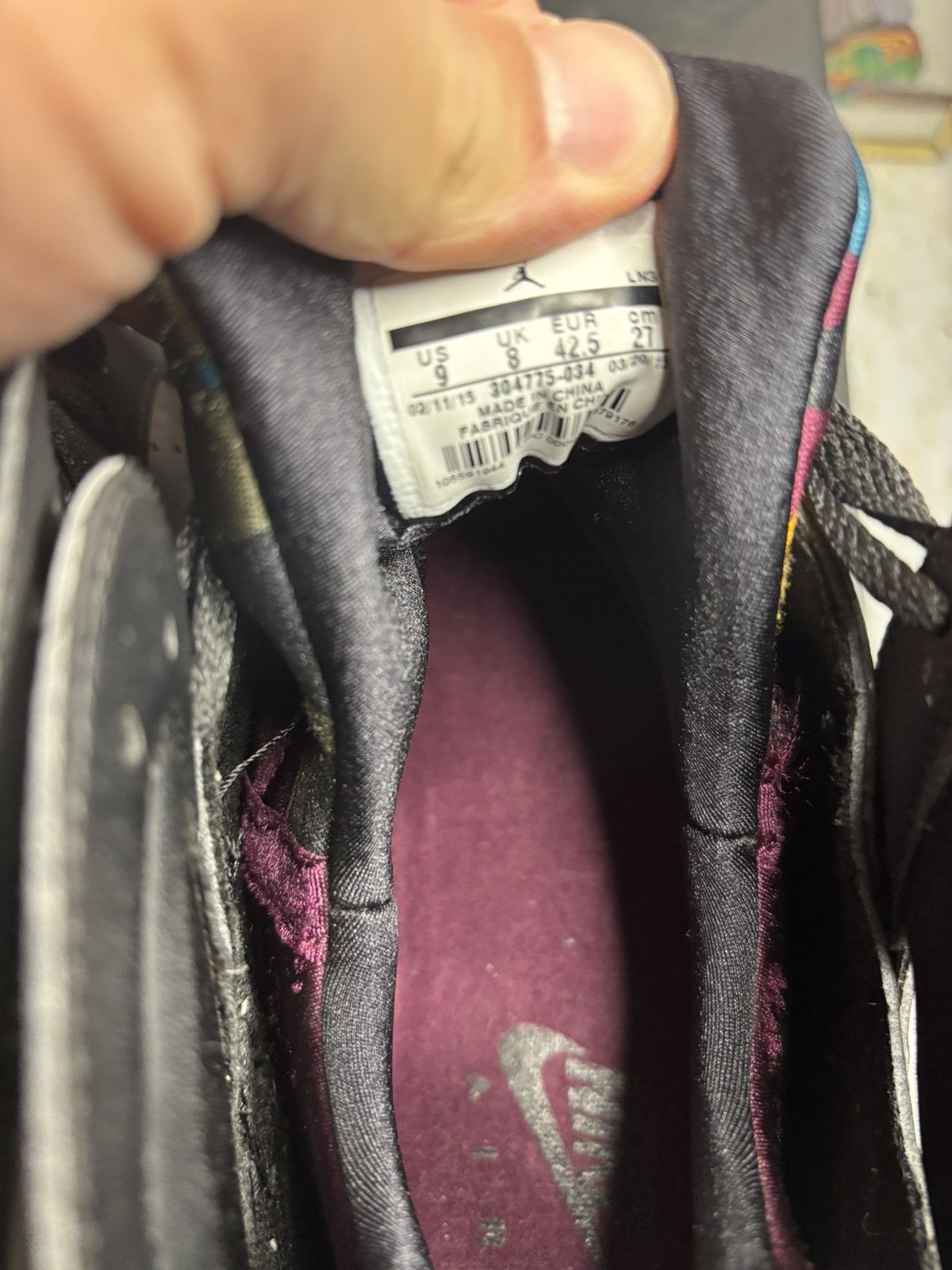 Jordan Brand Air Jordan 7 Retro 2015 Bordeaux 2015 Size US 9 / EU 42 - 6 Thumbnail