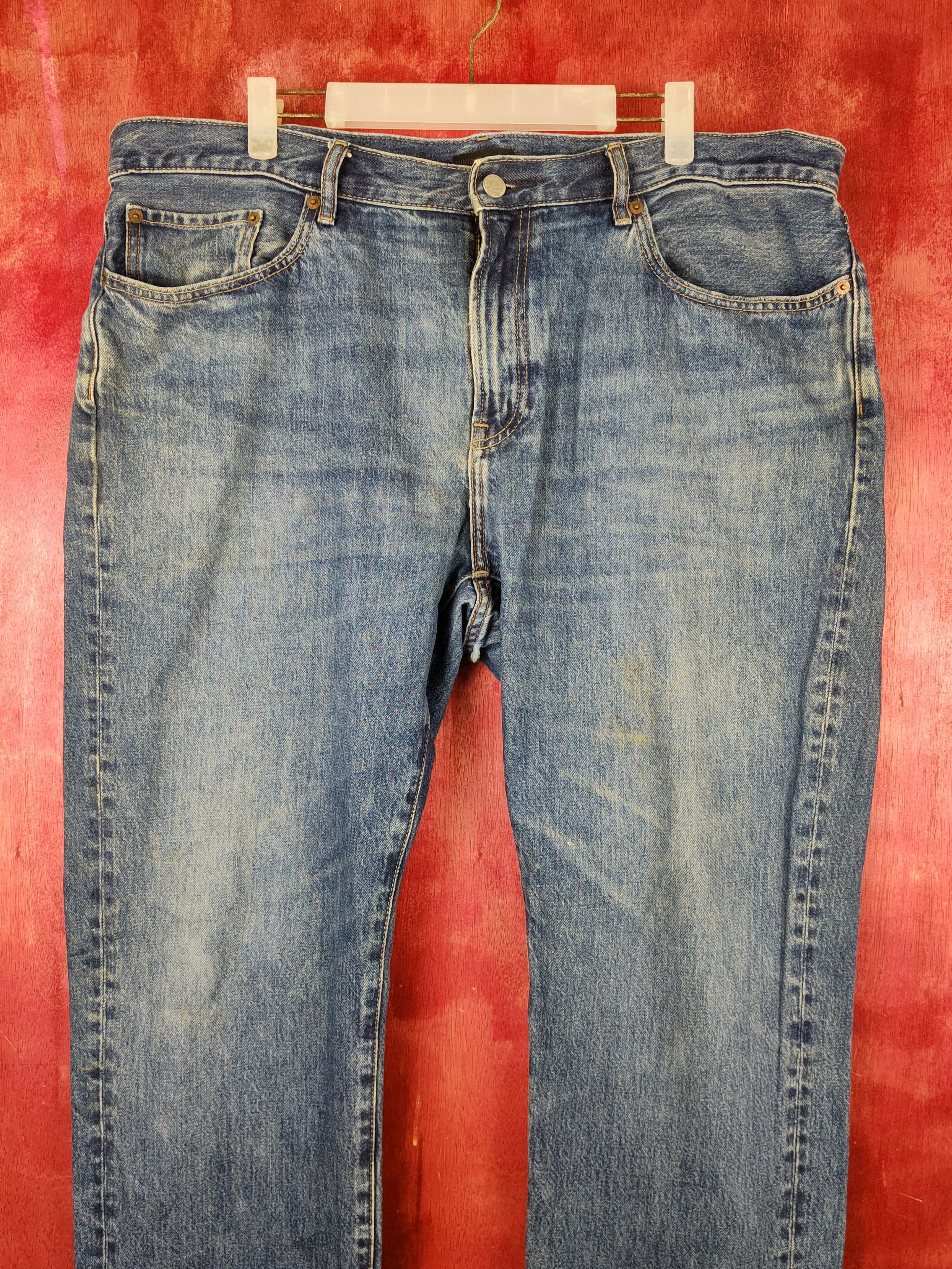 Japanese Brand Uniqlo Blue Distressed Ripped Jeans #S1692 Size US 38 / EU 54 - 2 Thumbnail