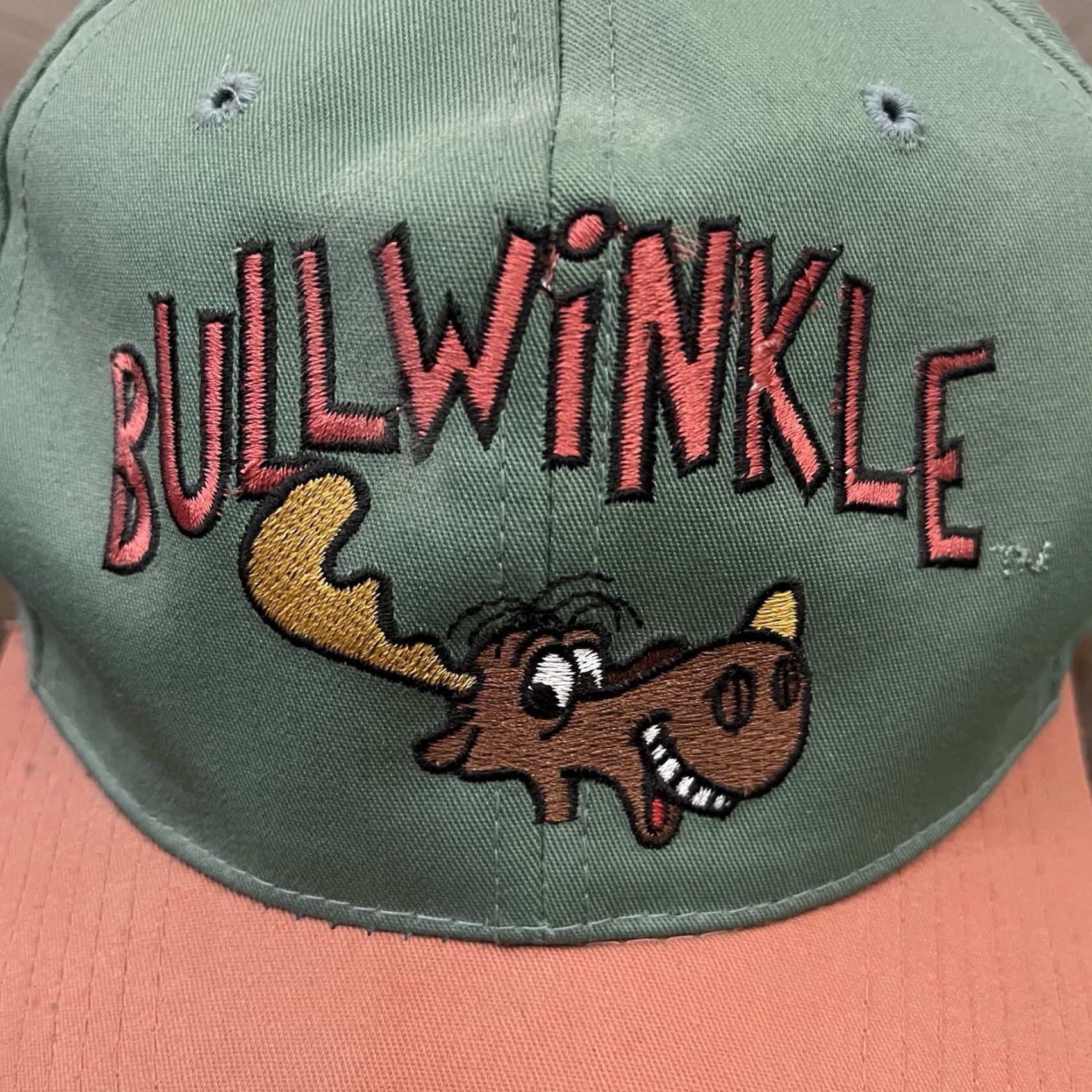 Vintage VINTAGE Annco 90s Cartoon Rocky & Bullwinkle Snapback Hat Men Adjustable Green Size ONE SIZE - 3 Thumbnail