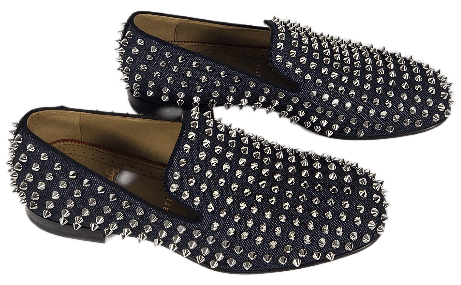 Christian Louboutin Rollerboy Spikes Flat Denim/GG Loafers Size US 6 / EU 39 - 2 Thumbnail