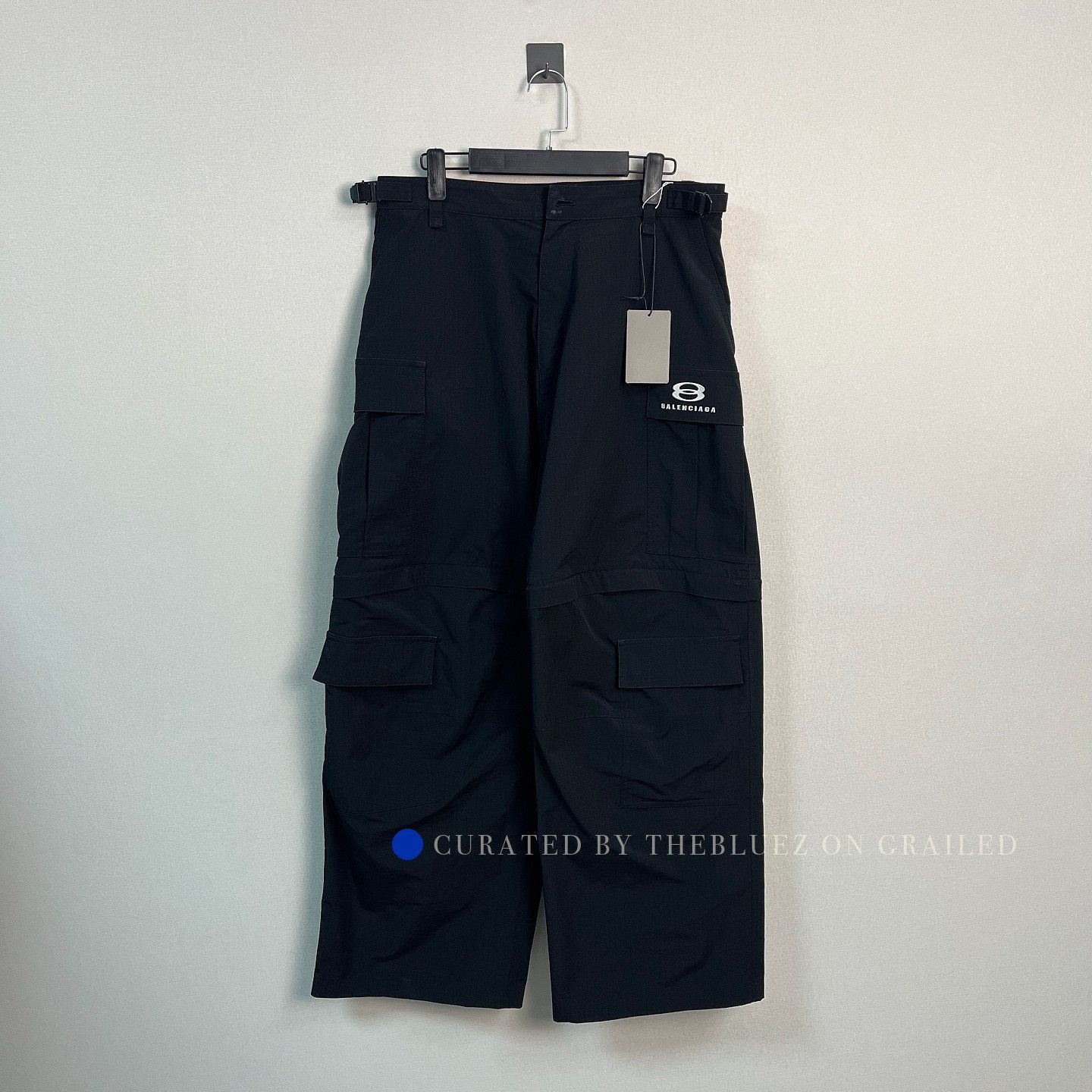 Balenciaga Black Cargo Pants with Logo Size US 30 / EU 46 - 1 Thumbnail