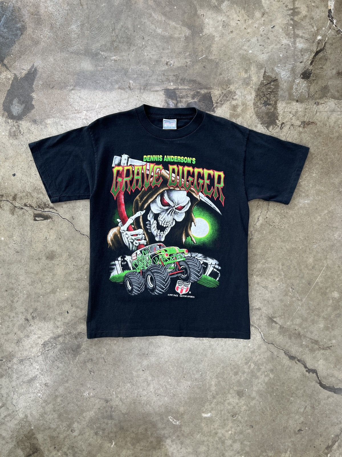 Vintage Vintage Grave Digger Grim Reaper Monster Jam Tee Medium Size US M / EU 48-50 / 2 - 2 Thumbnail