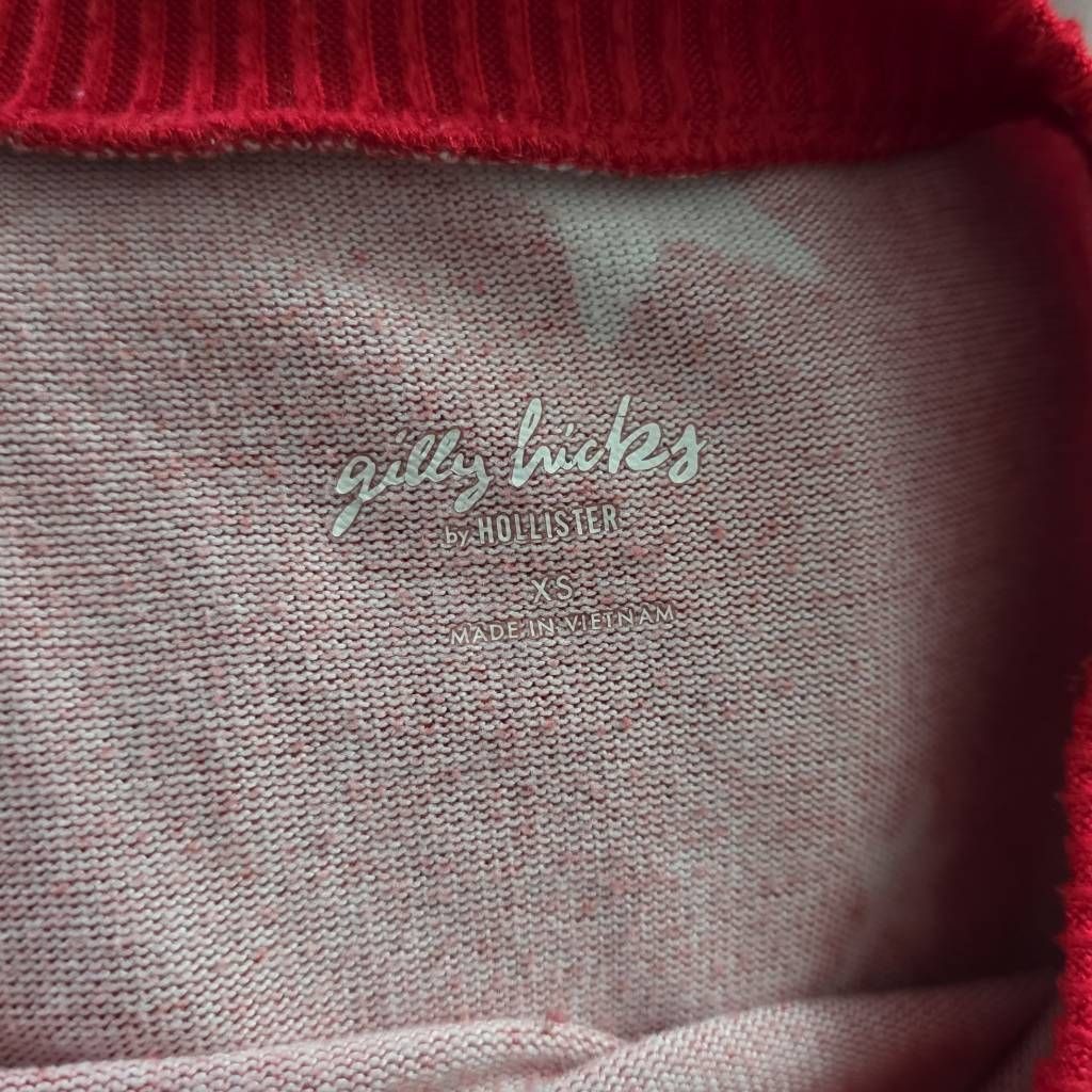 Hollister Gilly Hicks Women's Size XS Red White Star Print Soft Croppe Size XS / US 0-2 / IT 36-38 - 2 Thumbnail