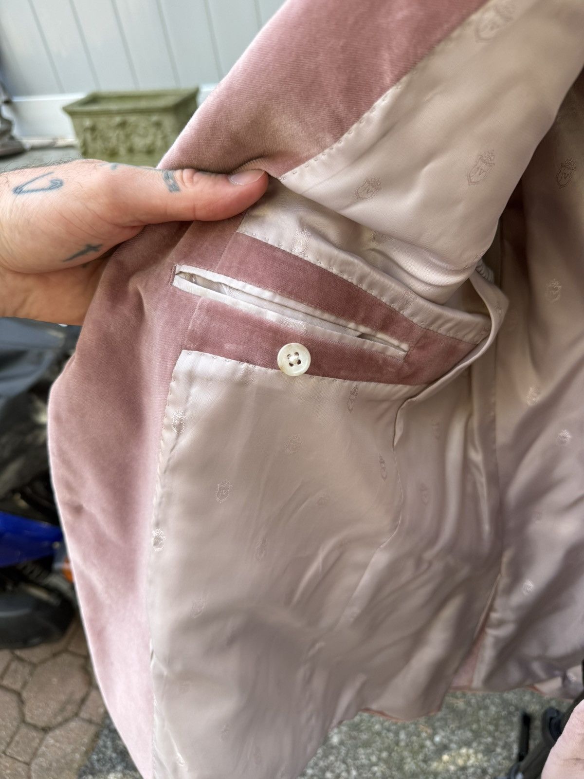 John Varvatos John Varvatos Star USA Velvet Slim Fit Pink 40S Blazer $498 Size 40S - 7 Thumbnail