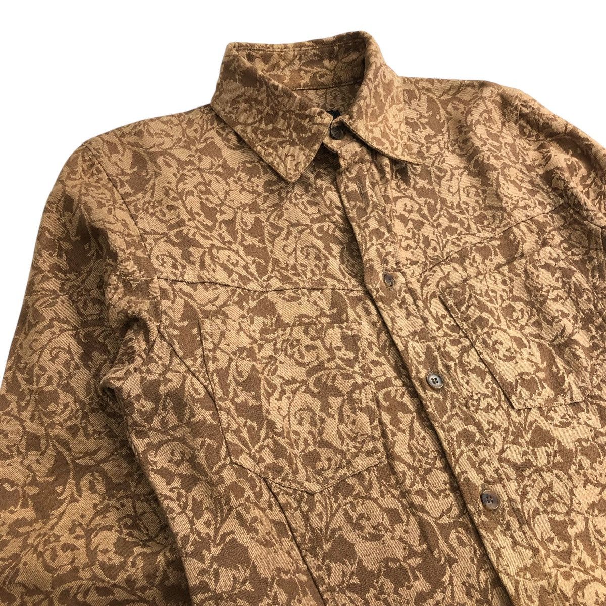 Issey Miyake × Japanese Brand × Tete Homme 1990s Tete Homme Issey Miyake Double Pocket Florals Shirt Size US M / EU 48-50 / 2 - 4 Thumbnail