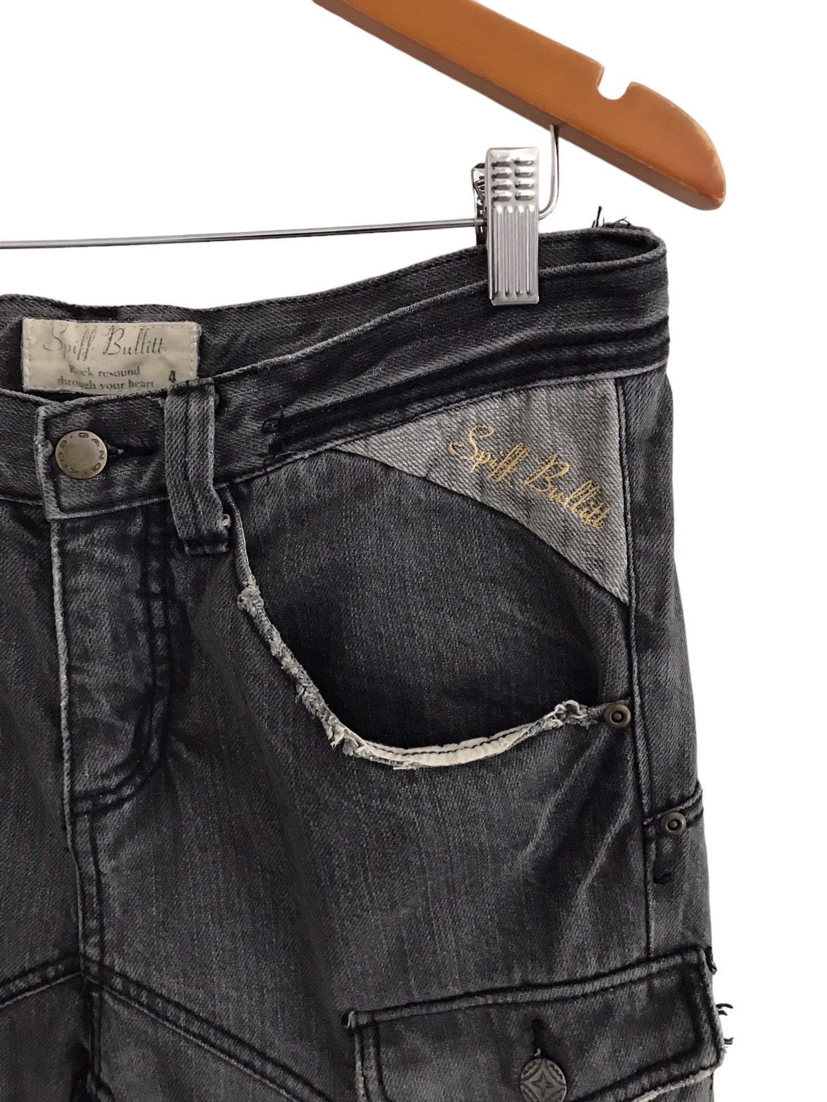 Japanese Brand Spiff Bullitt Rock Resound Through Your Heart Denim Jeans Size US 32 / EU 48 - 6 Thumbnail