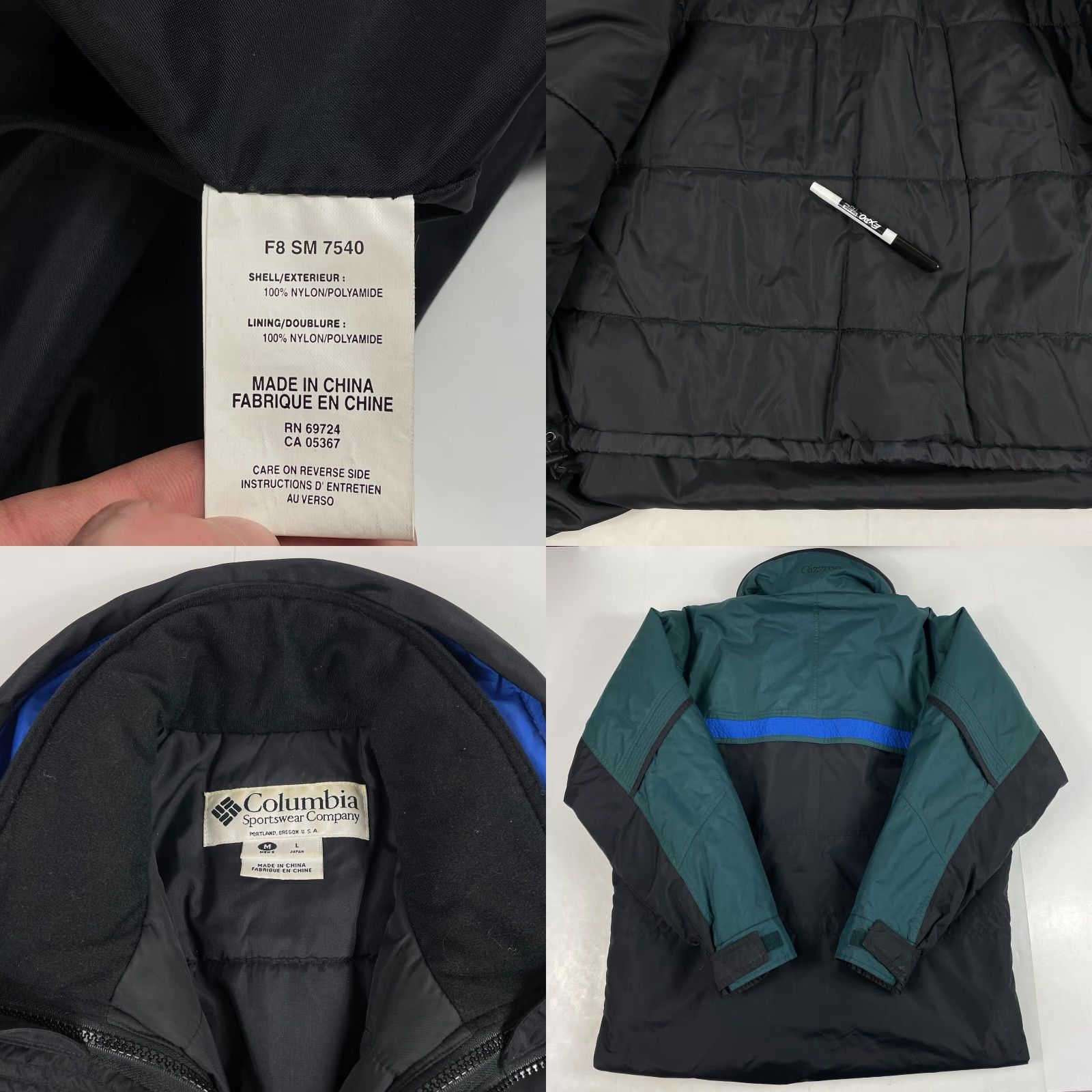 Etro VINTAGE Columbia Jacket Mens M Black 3-in-1 Gizzmo Full Zip Outdoor Ski Hiking Retro Wind-Resistant Size US M / EU 48-50 / 2 - 8 Thumbnail