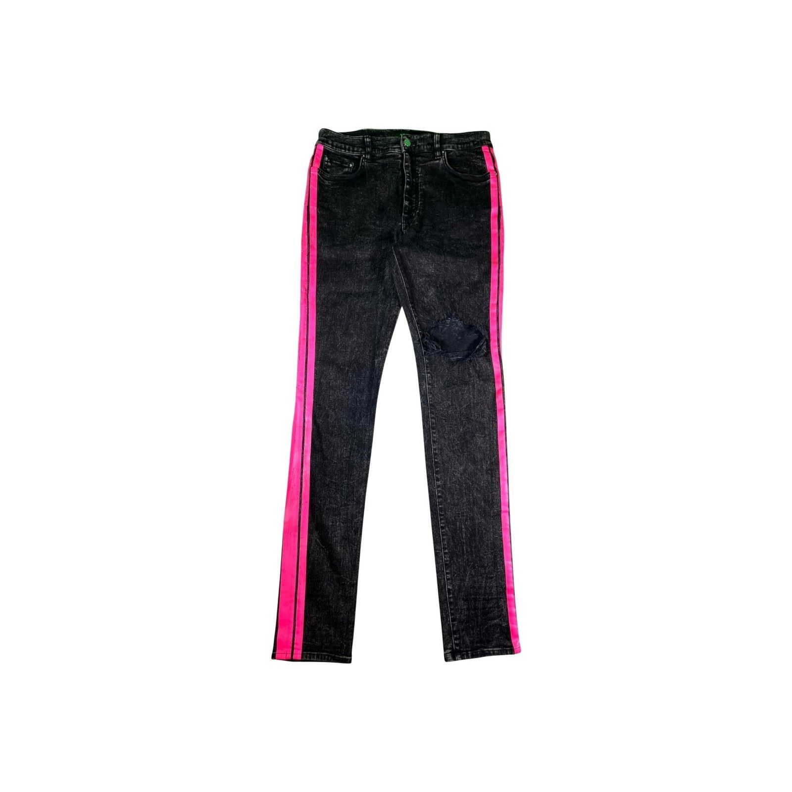 Amiri Amiri Stripe Black Wash & Pink Jeans Size US 34 / EU 50 - 1 Thumbnail