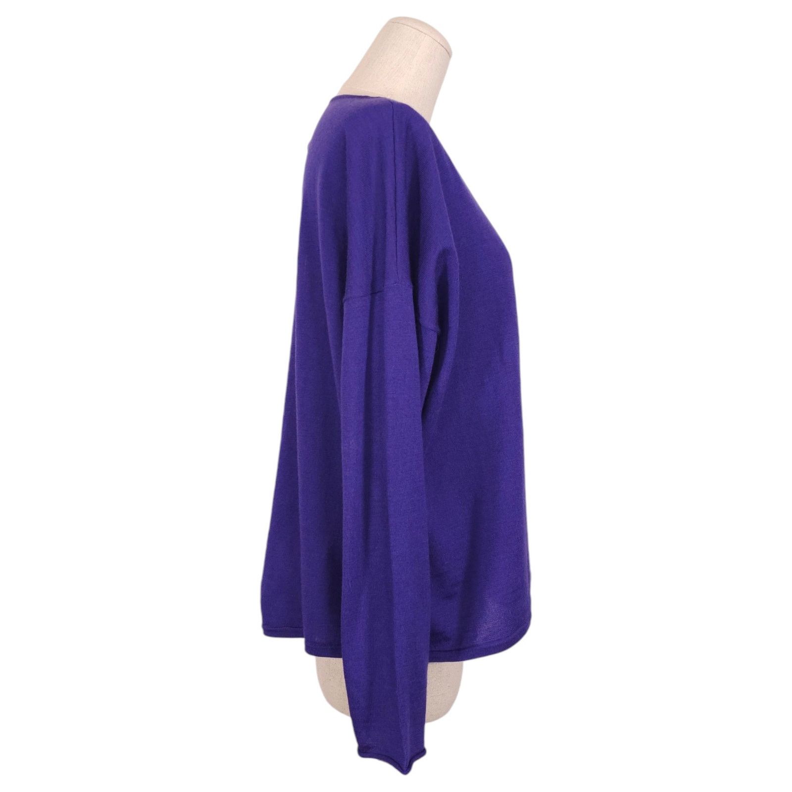 Eileen Fisher Eileen Fisher Merino Wool Open Back Sweater Purple Sz Medium Size M / US 6-8 / IT 42-44 - 5 Thumbnail