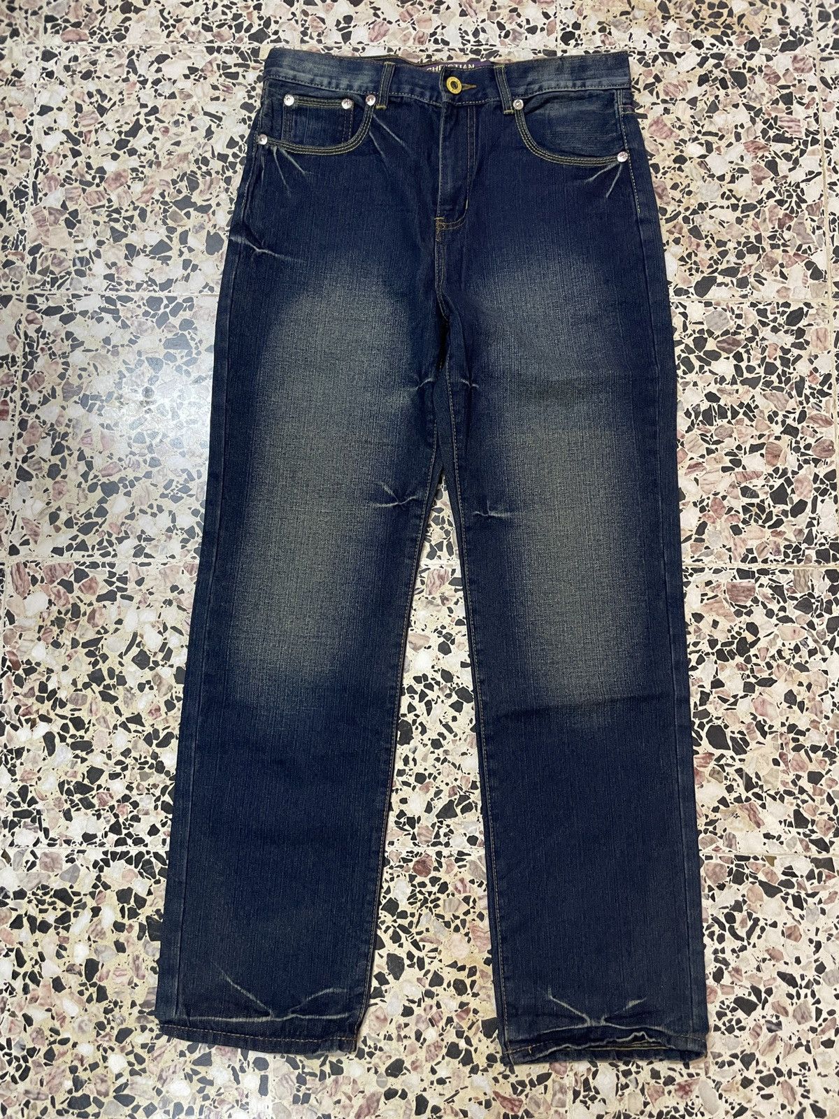 Christian Audigier × Ed Hardy Y2K Ed Hardy by Christian Audigier Designer Embroidery Denim Size US 32 / EU 48 - 4 Thumbnail