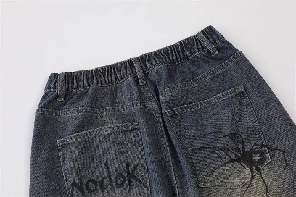 Japanese Brand × Vintage Men's loose casual retro spider print denim shorts y2k Size US 32 / EU 48 - 5 Thumbnail