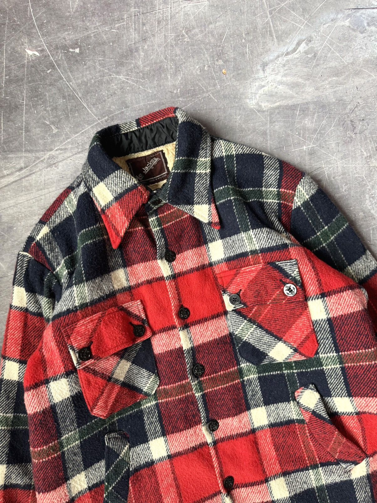 Vintage Vintage Le Jacket by Carrog Wool Flannel Jacket Shirt (M) Size US L / EU 52-54 / 3 - 3 Thumbnail