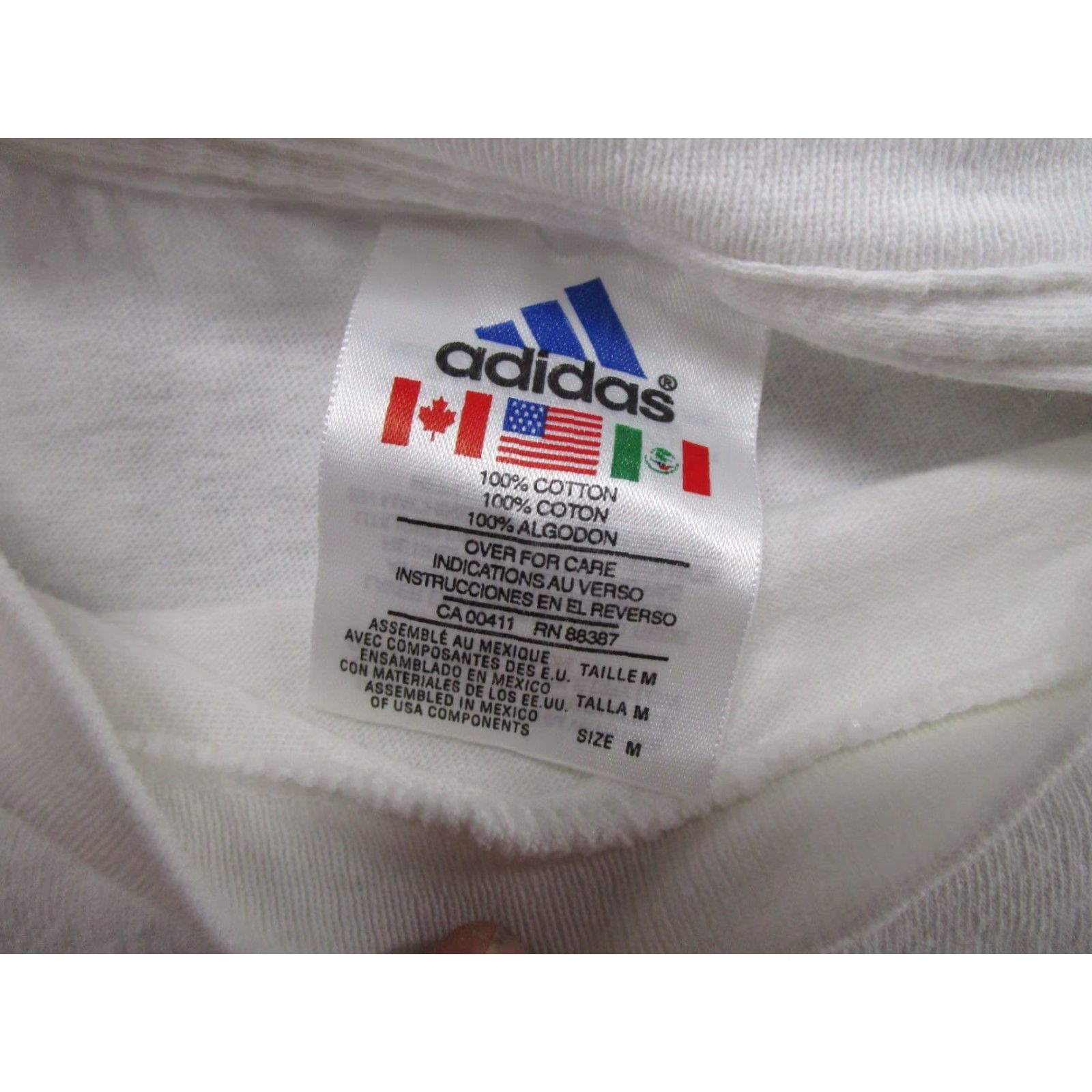 Adidas VINTAGE Adidas Double-Sided Graphic T-Shirt Striped Mens M Cotton White Logo Short Sleeve Crew Neck 90s Summer Men Size US M / EU 48-50 / 2 - 3 Thumbnail
