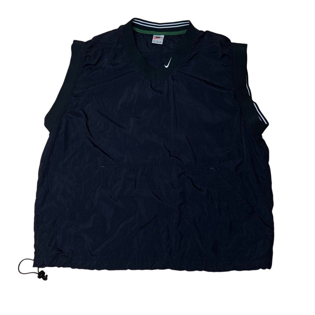 Nike × Vintage Vintage Y2K Nike White Tag Windbreaker V-Neck Black Vest L Size US L / EU 52-54 / 3 - 2 Thumbnail