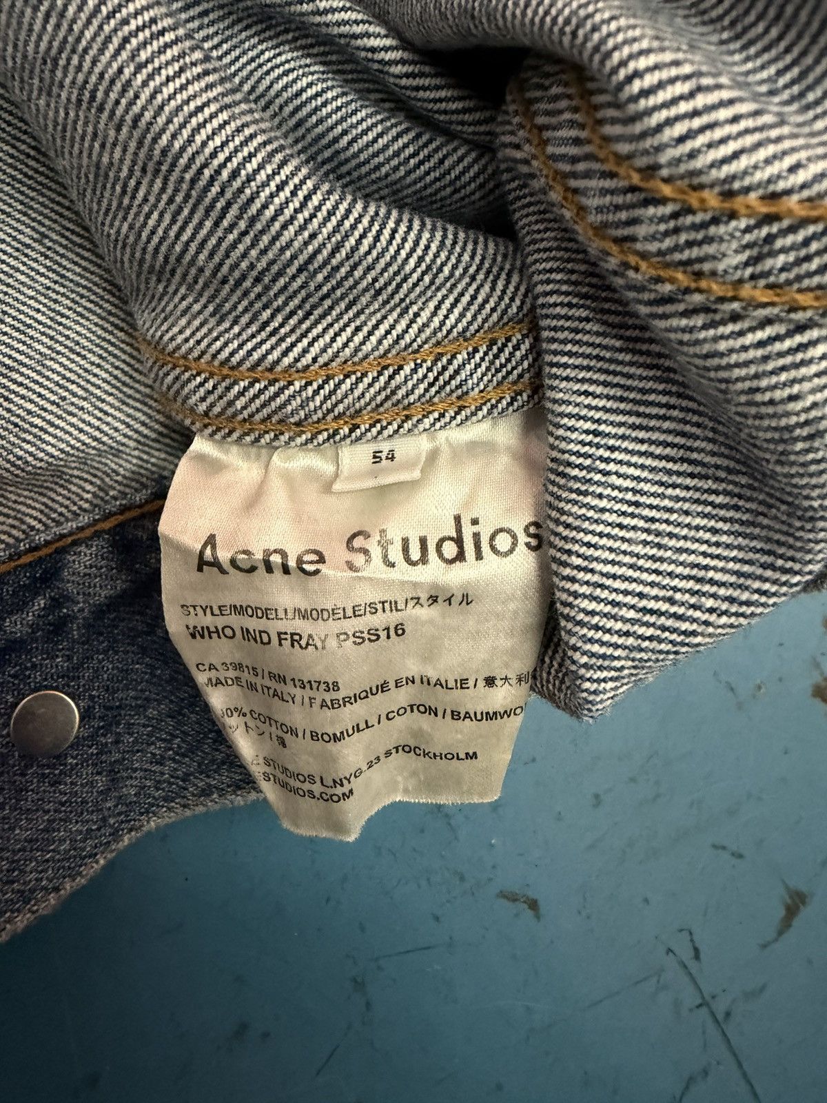 Acne Studios ACNE STUDIOS COLLARLESS DENIM JACKET Size US L / EU 52-54 / 3 - 5 Thumbnail