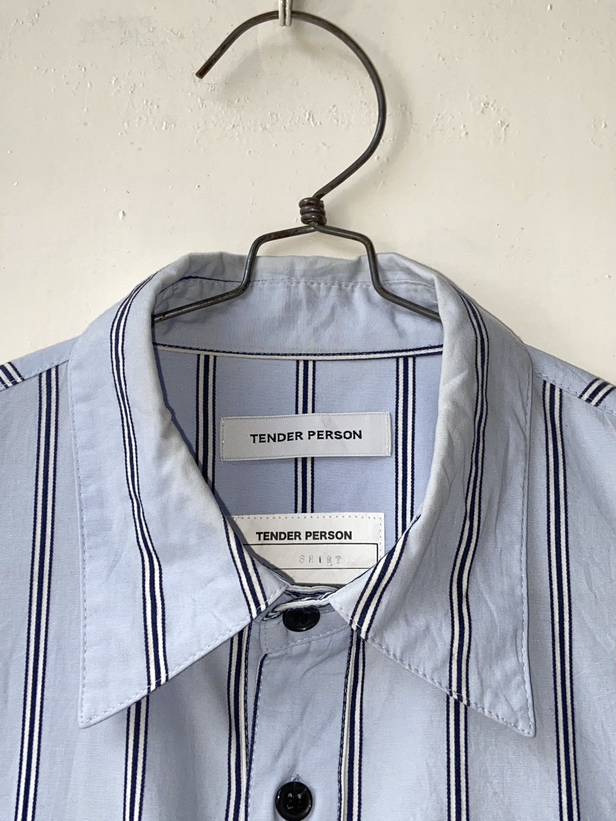 Designer × Japanese Brand TENDER PERSON Blue Striped Shirt Size US M / EU 48-50 / 2 - 5 Thumbnail
