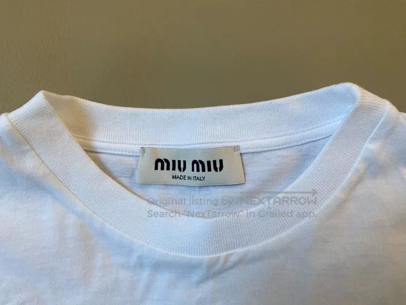 Miu Miu Miu Miu Size XS Solid color round neck short sleeve Size XS / US 0-2 / IT 36-38 - 3 Thumbnail