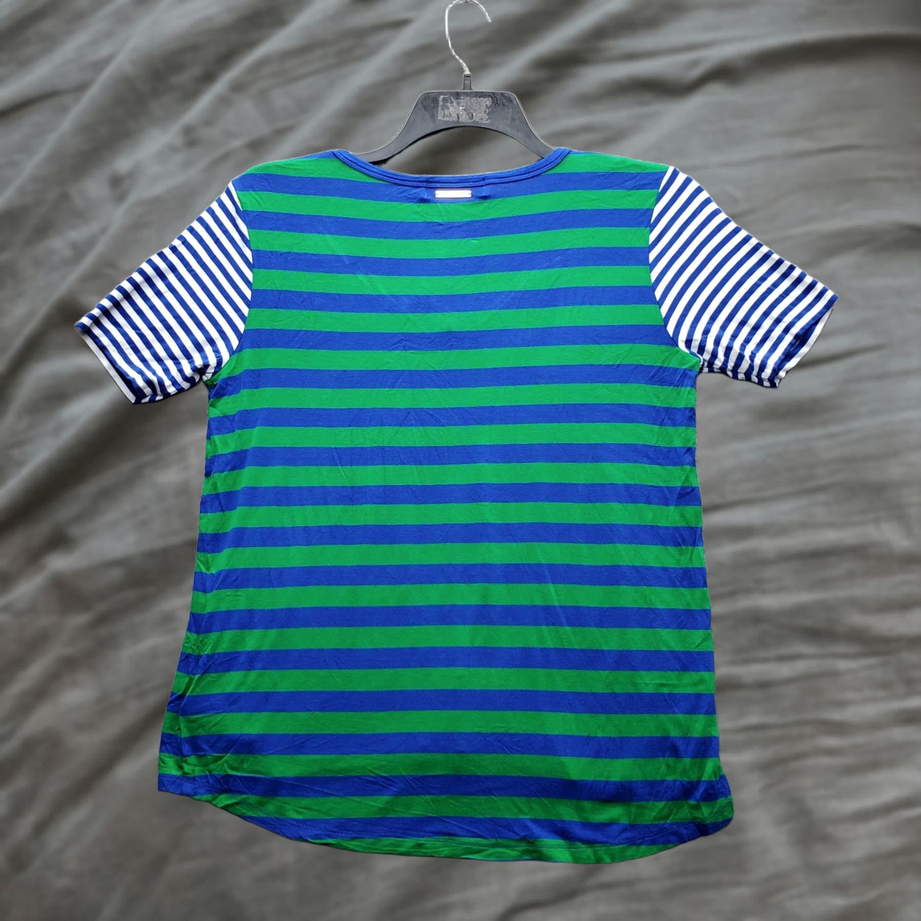 Michael Kors Michael Kors T Shirt Womens Small Multicolor Striped Short Sleeve V Neck Casual Size S / US 4 / IT 40 - 1 Thumbnail