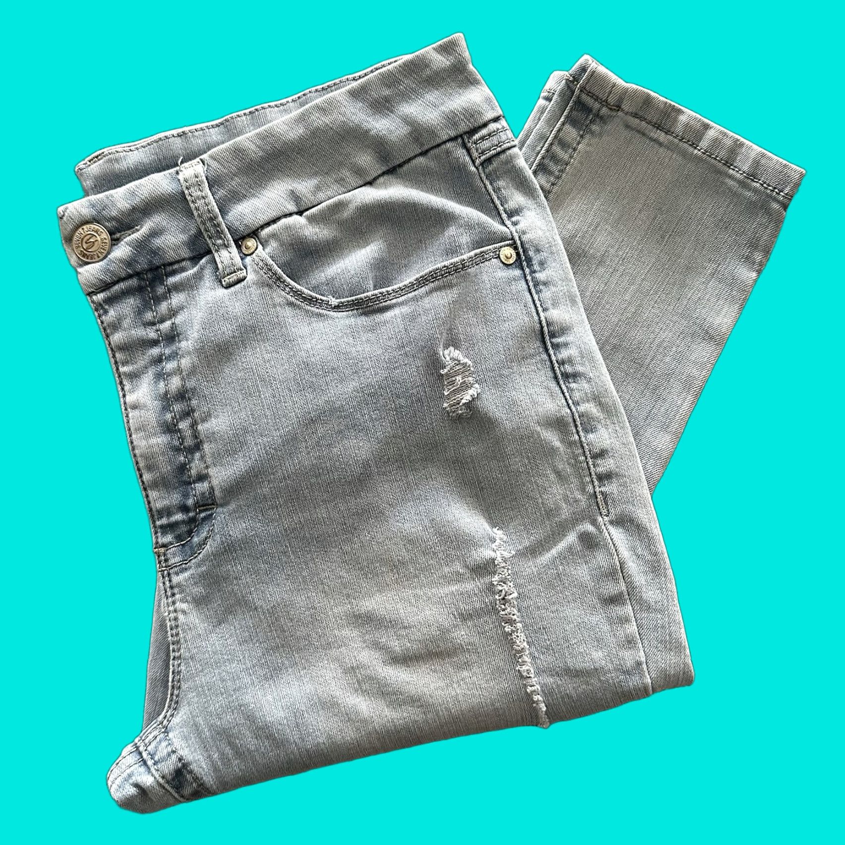 Vintage Seven7 Jeans Womens 12 32x29 High Rise Slimming Stretch Light Wash Denim Jeans Size 24" / US 00 / IT 34 - 1 Thumbnail