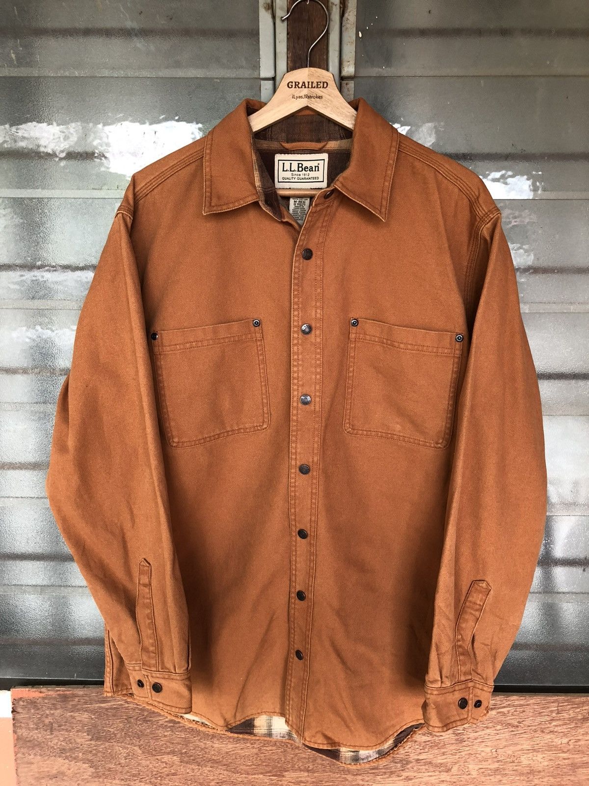 L.L. Bean Vintage 90's L.L. Bean Flannel Lined Canvas Work Jacket Size US M / EU 48-50 / 2 - 2 Thumbnail