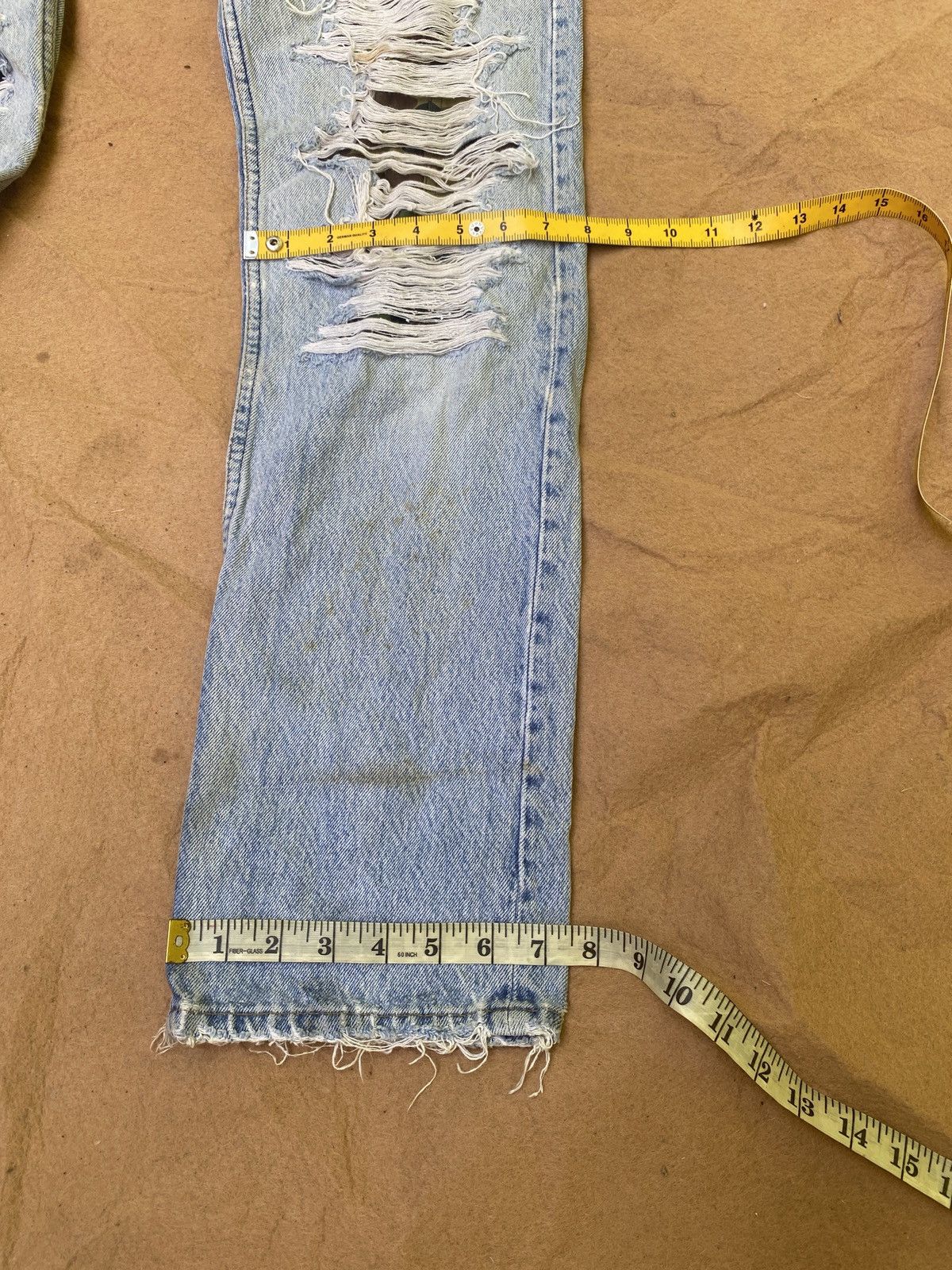 Levi's Custom Reconstructed Levi's 501 Distressed Camo-Panel Denim Size US 29 - 8 Thumbnail