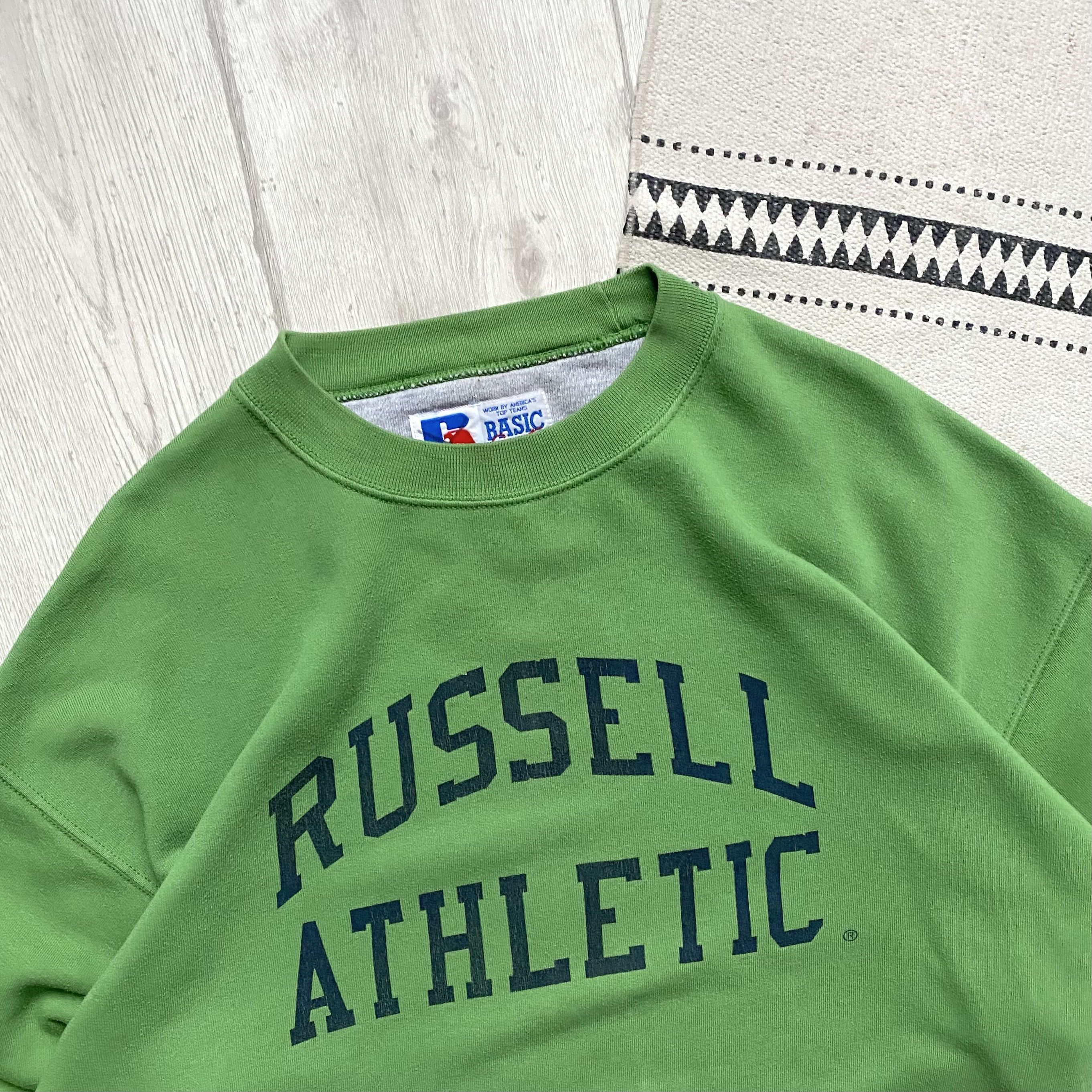 Russell Athletic 🍏 Vintage 90s RUSSELL ATHLETIC boxy sweatshirt Size US L / EU 52-54 / 3 - 2 Thumbnail