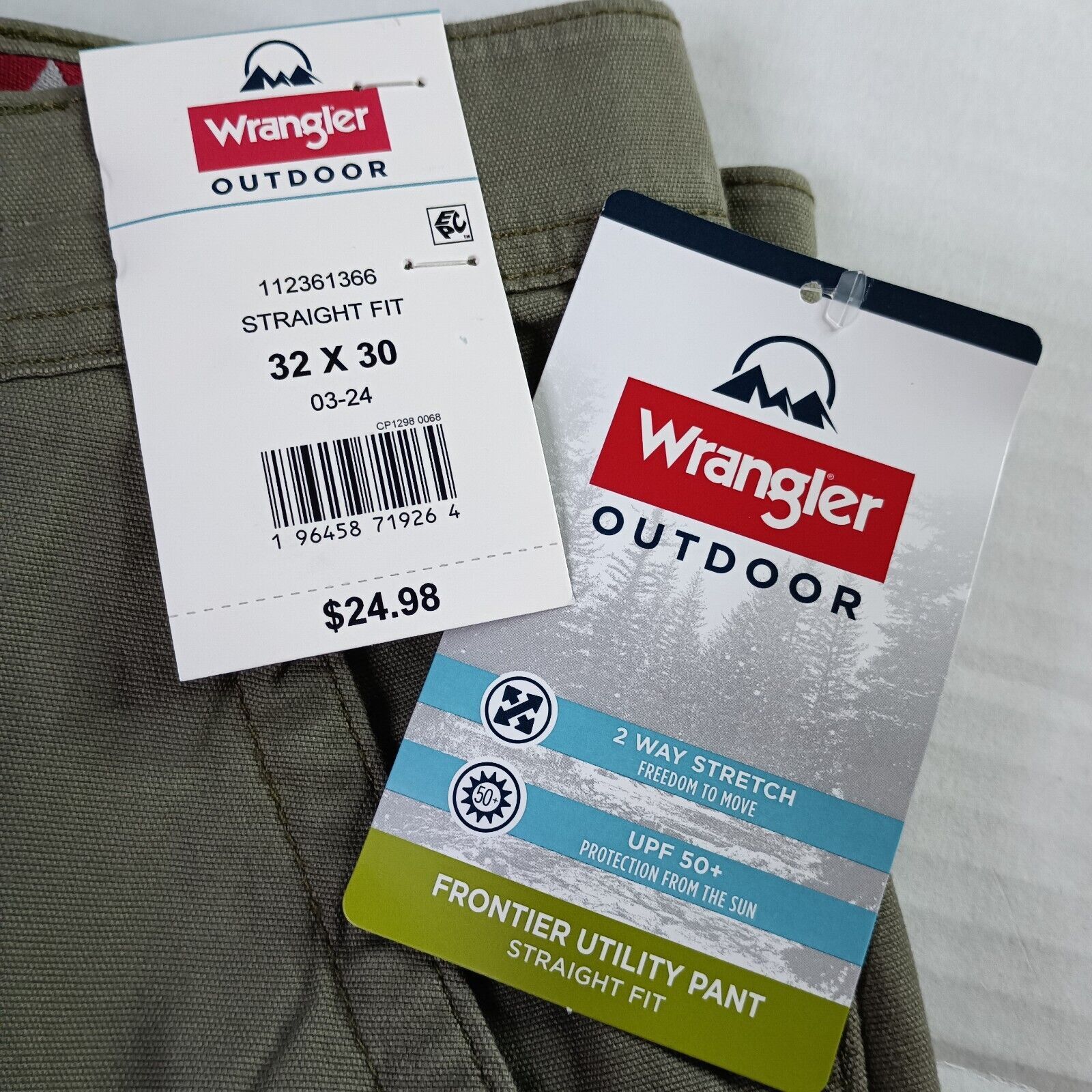 Wrangler Wrangler Frontier Utility Pants Men 32x30 Green Straight Fit Size US 32 / EU 48 - 2 Thumbnail