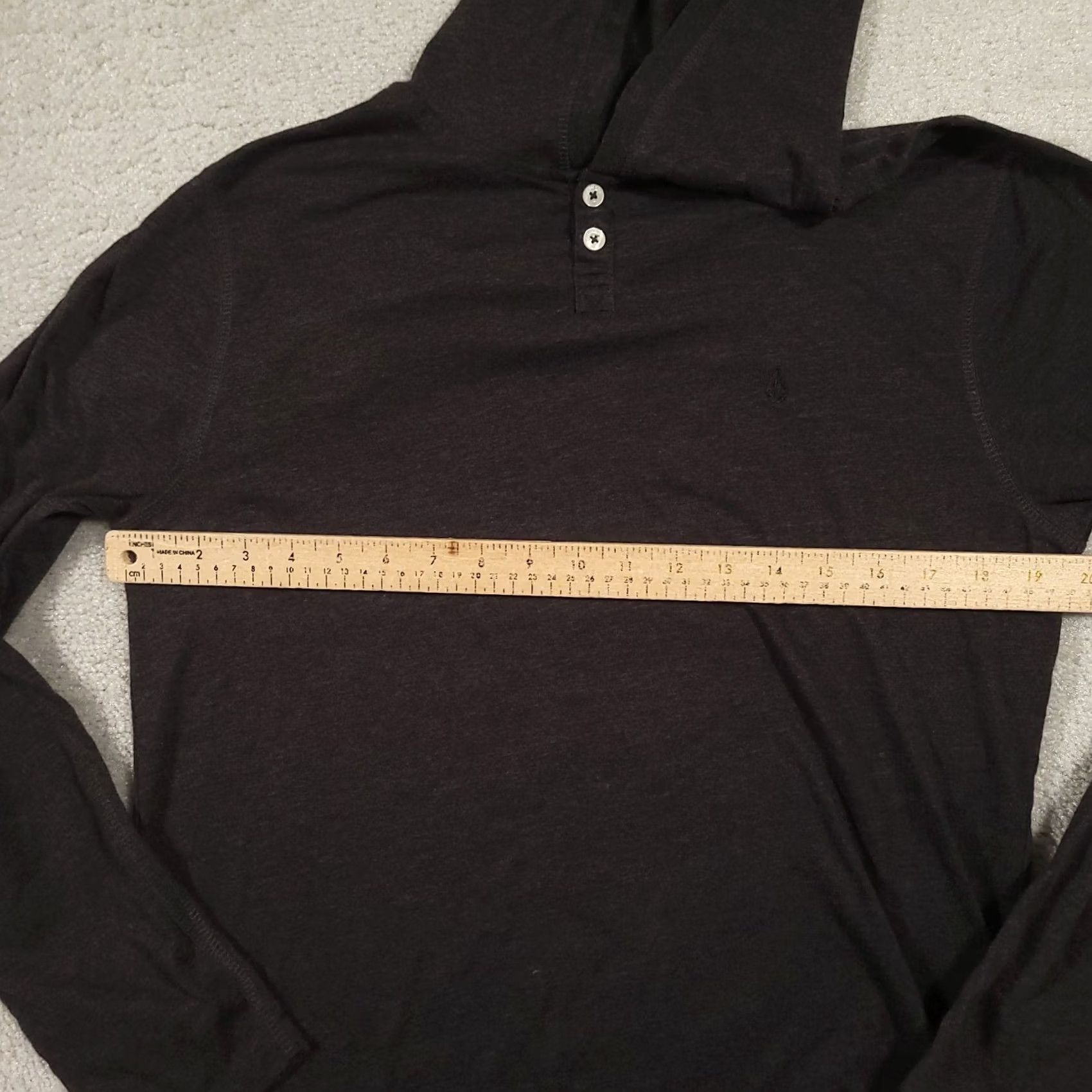 Volcom Volcom Shirt Mens M Gray Hooded Henley Long Sleeve Logo Embroidered Size US M / EU 48-50 / 2 - 3 Thumbnail