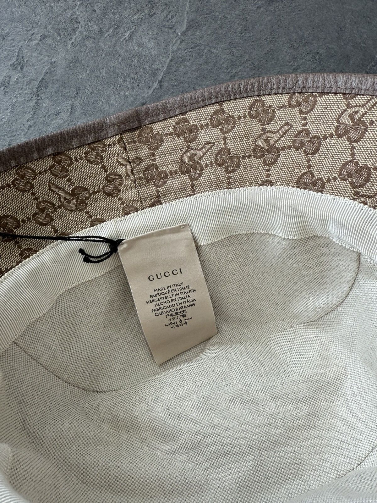 Gucci × Palace Palace x Gucci GG-P Monogram Bucket Hat Beige Size ONE SIZE - 5 Thumbnail