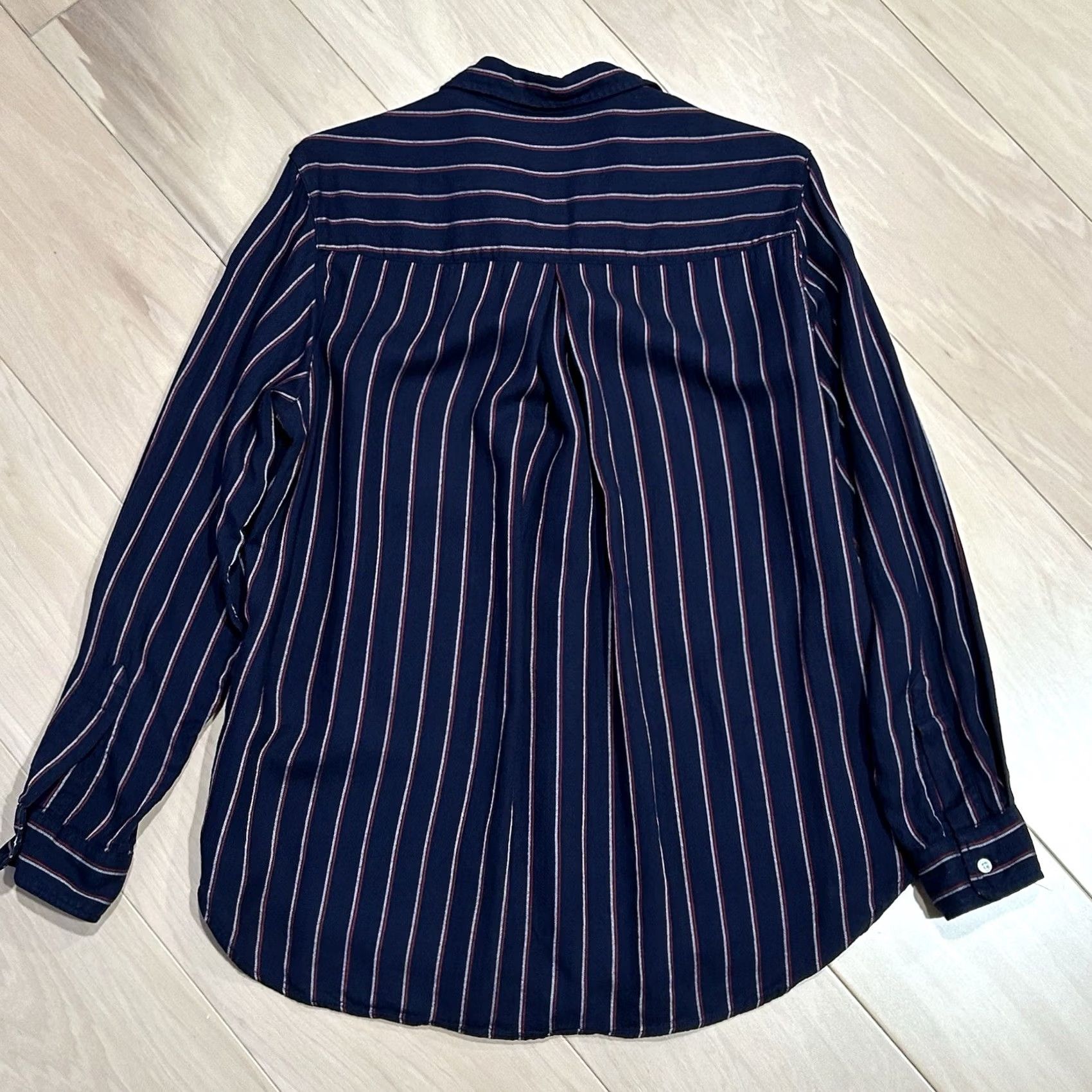 Vintage Grayson Button-Up Shirt Striped Long Sleeve Women’s S Blue Knit 100% Cotton Relaxed Casual Workwear Urban Fashion Modern 02 Small Size S / US 4 / IT 40 - 4 Thumbnail