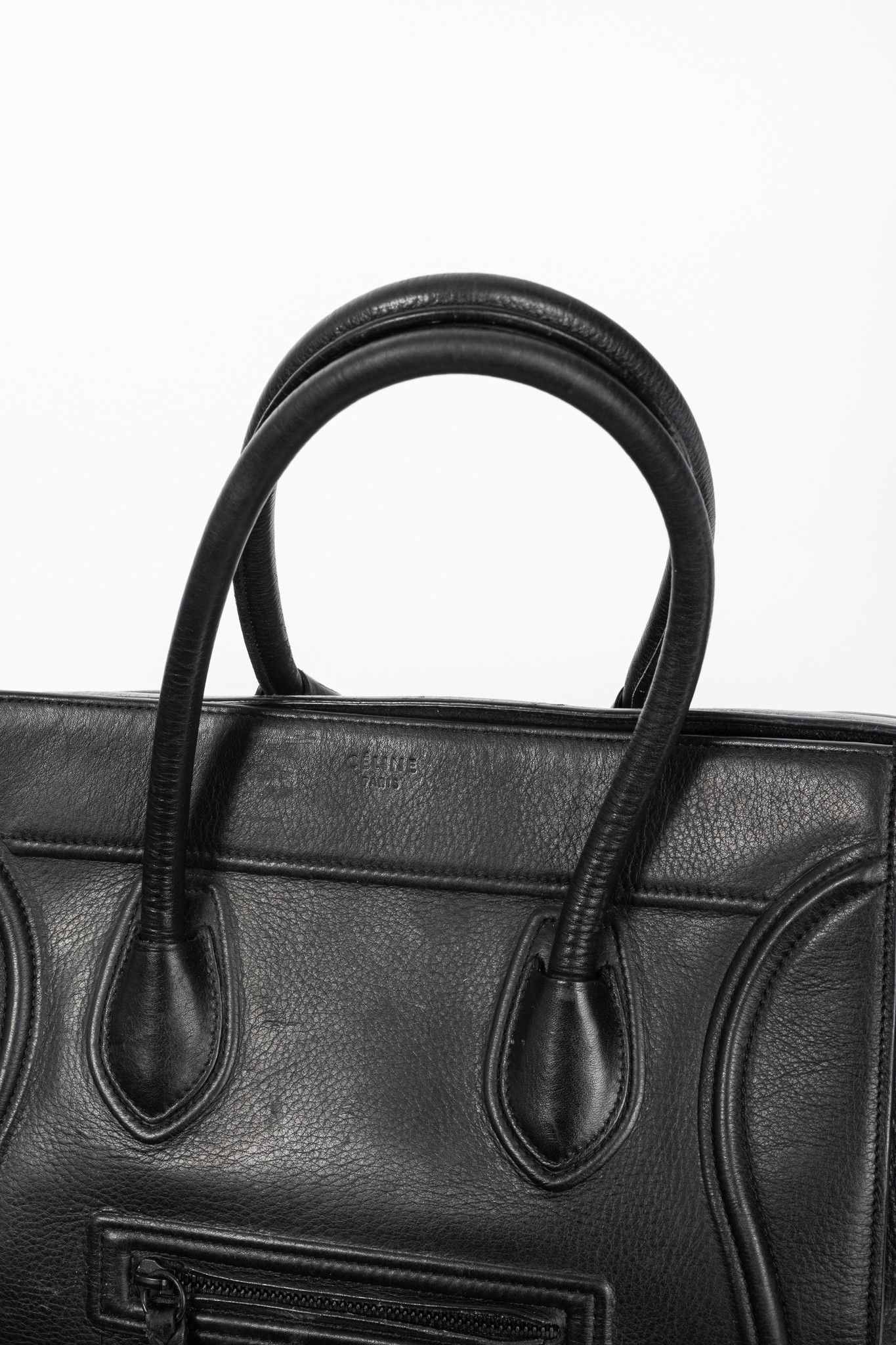 Celine Celine Medium Phantom Luggage Black Leather Tote Size ONE SIZE - 6 Thumbnail