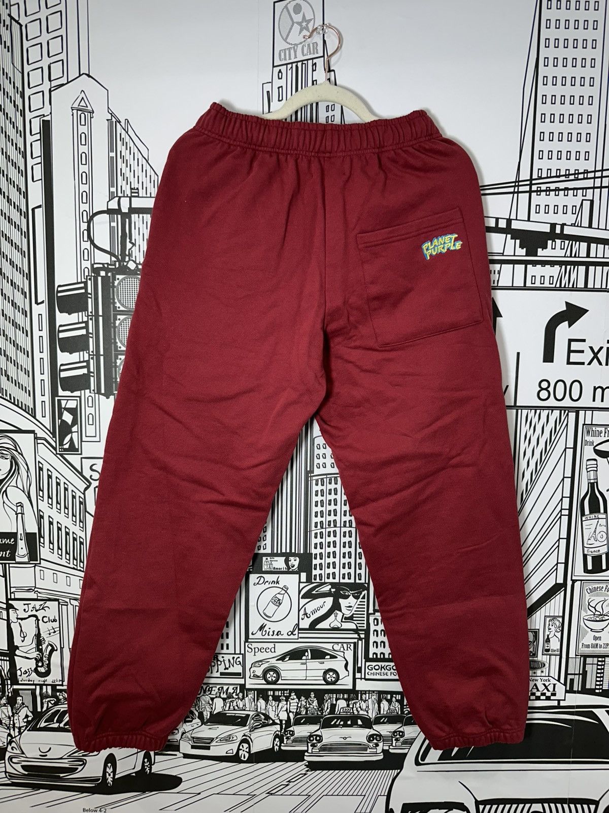 Other Planet Purple Stacked Logo Sweatpants Medium Red Size US 32 / EU 48 - 5 Thumbnail