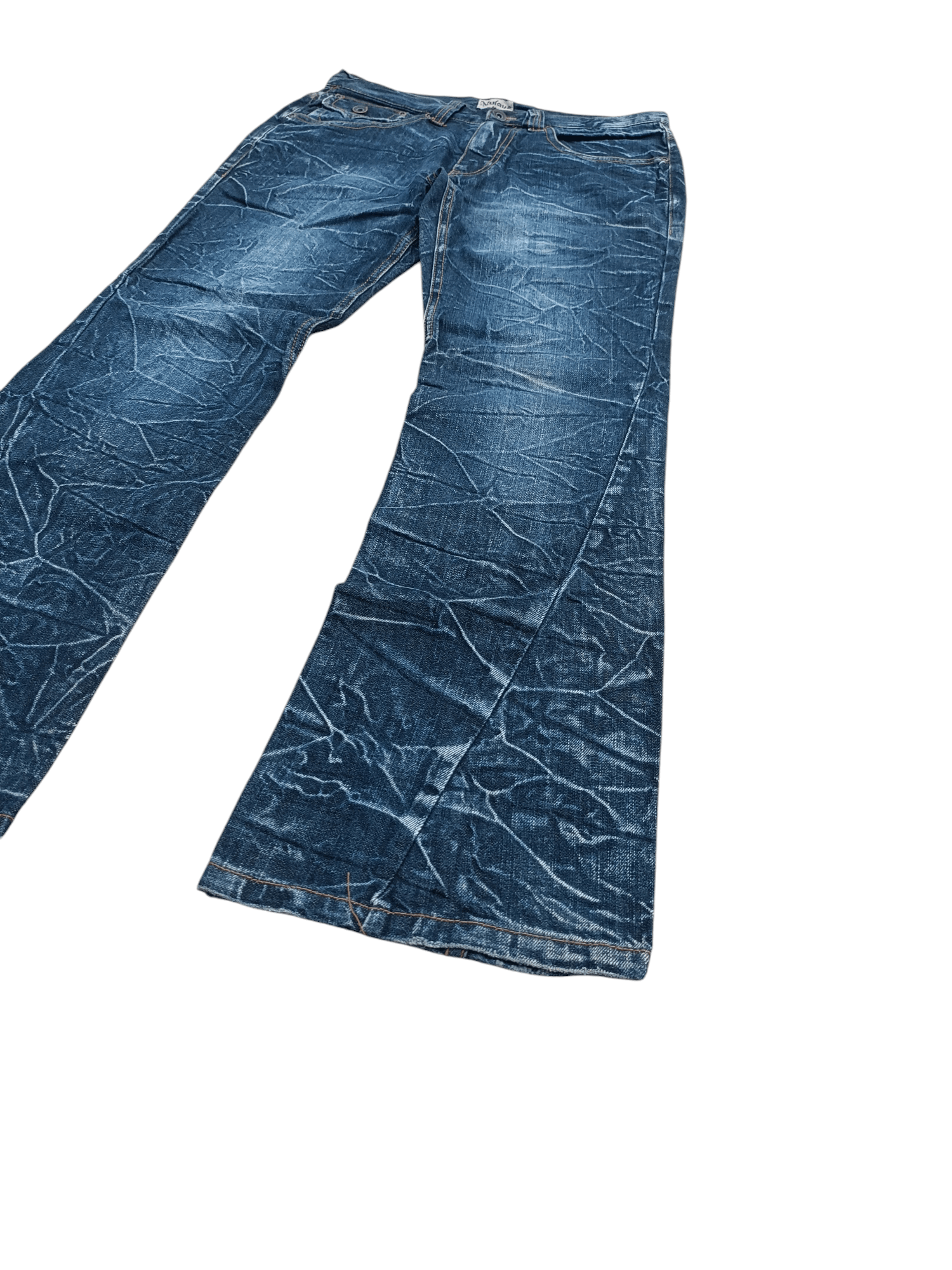 Japanese Brand FLARED NYLAUS WHISKERS JEANS VERY RARE Size US 31 - 19 Thumbnail