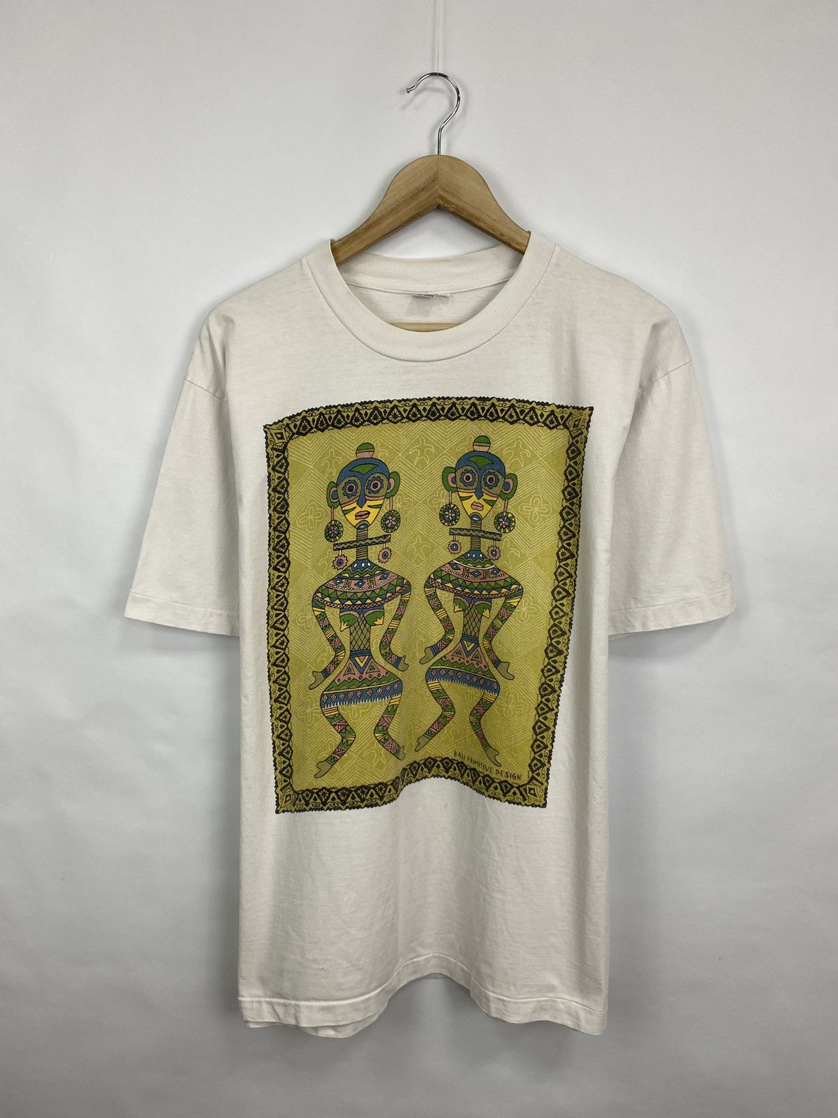 Designer 🇮🇩 Vintage 90s Bali Primitive Design Dance T-Shirt Rare Retro Size US XL / EU 56 / 4 - 3 Thumbnail