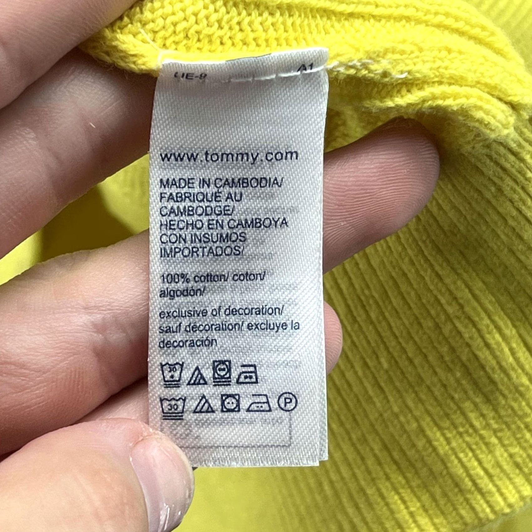Tommy Hilfiger Tommy Hilfiger Sweater Mens XL Yellow Cotton Cable-Knit Crewneck Pullover Logo Size US XL / EU 56 / 4 - 6 Thumbnail