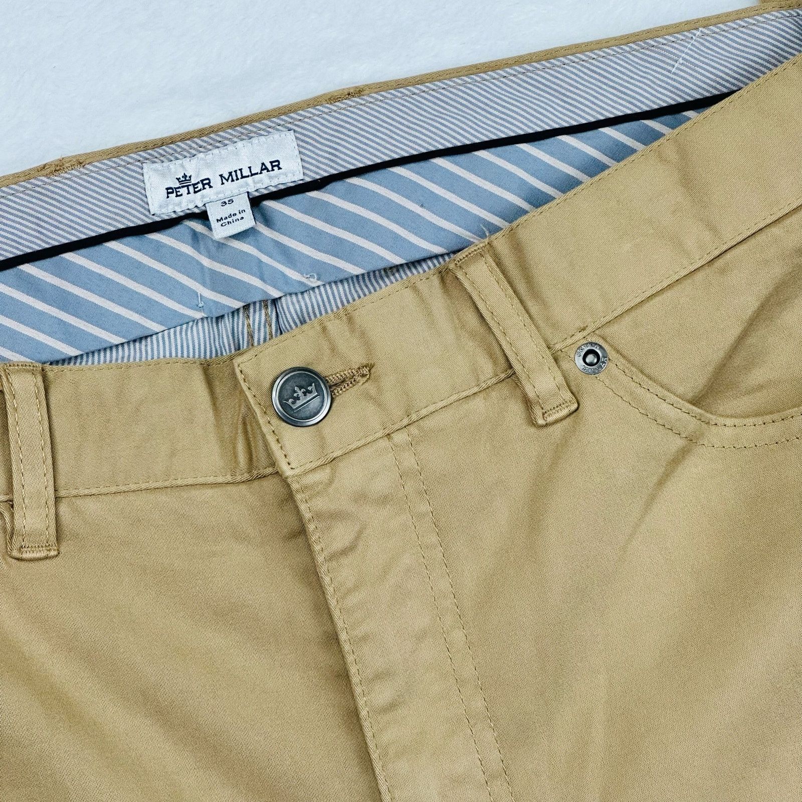 Peter Millar Peter Millar Men’s Crown Khaki Modal Golf Pants 35 W (35x33) Size US 35 - 6 Thumbnail