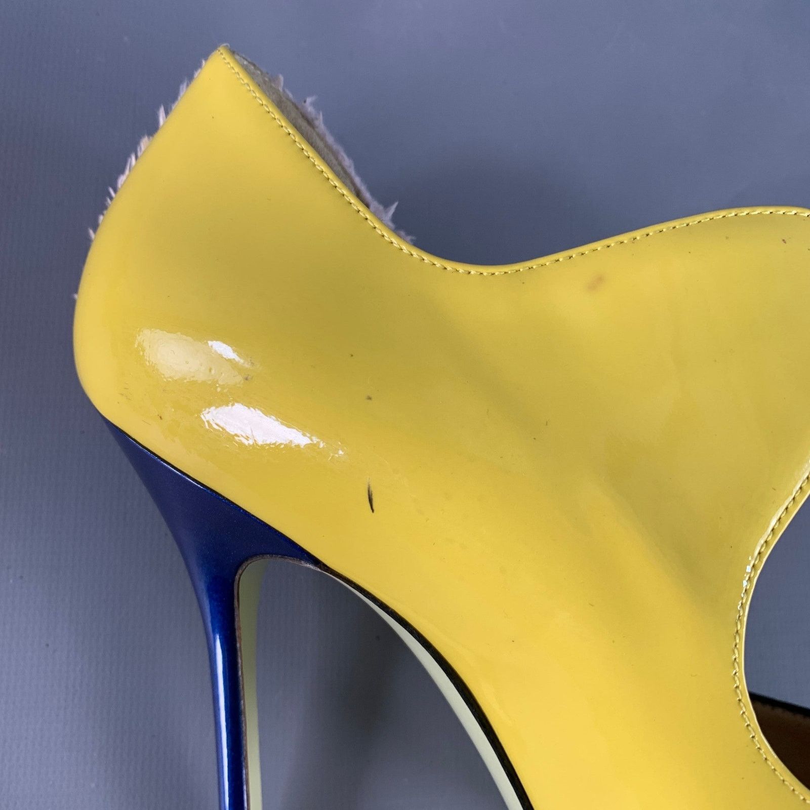 Other Yellow Black Pink Color Block Mixed Fabrics Stiletto Pumps Size US 8.5 / IT 38.5 - 7 Thumbnail