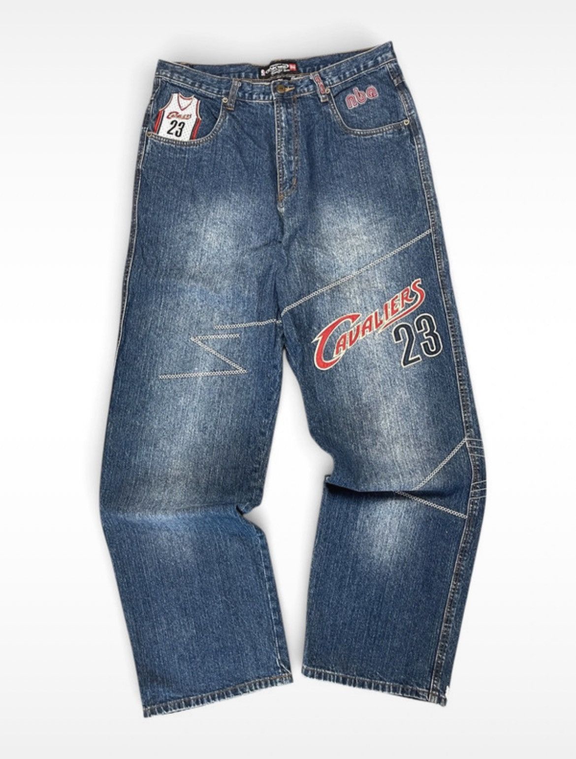 Other UNK NBA Cavaliers 23 Baggy Denim Size 34 Y2K Size US 34 / EU 50 - 1 Thumbnail