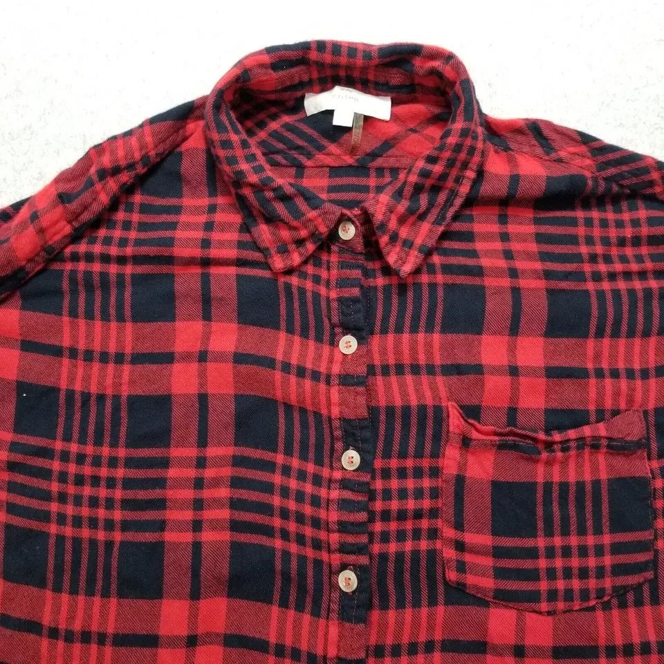 Other Entro Shirt Womens Small Red Plaid Button Up Oversized Size S / US 4 / IT 40 - 5 Thumbnail