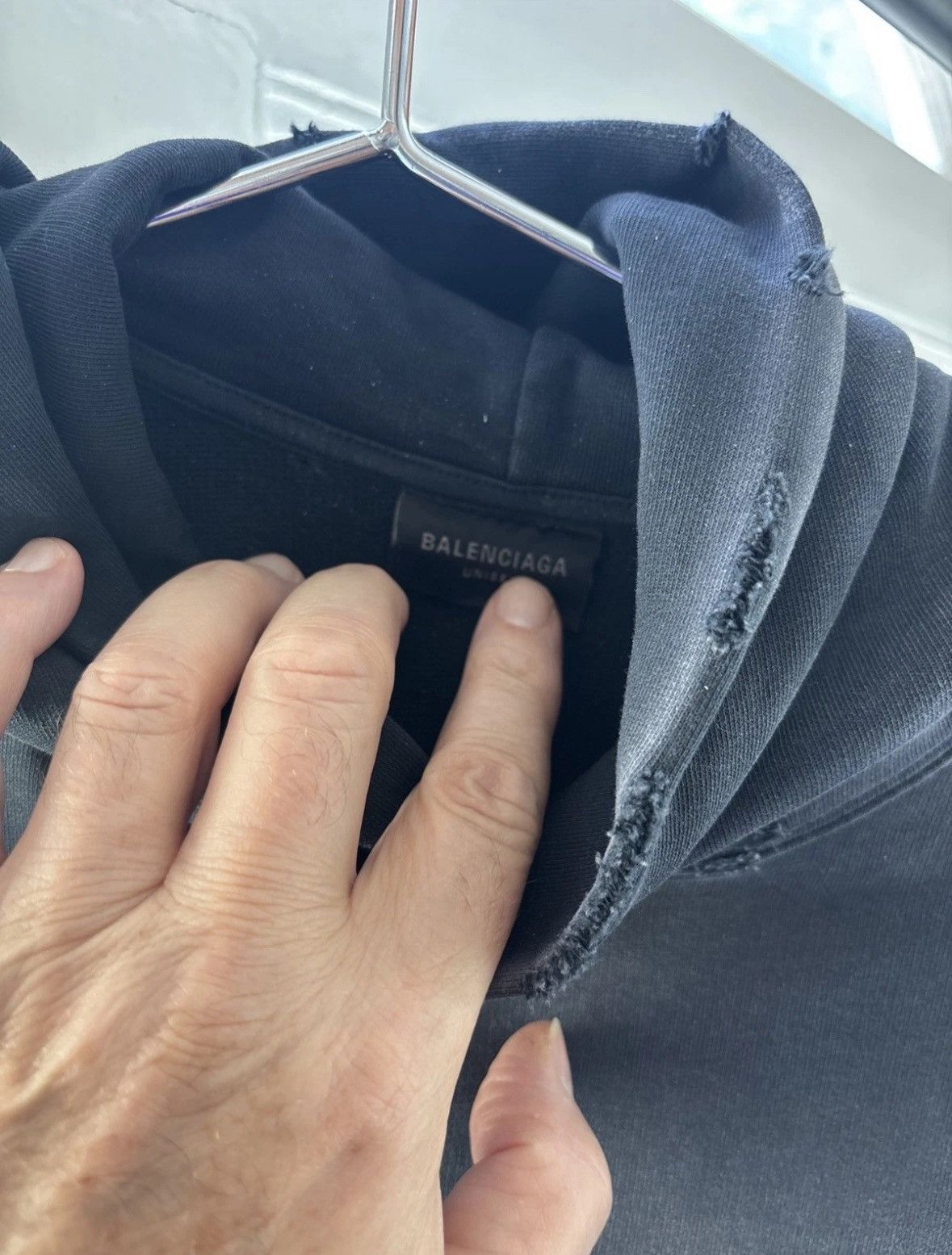 Balenciaga Balenciaga size 3/XL OVERSIZE Hoodie Tape Ripped Pocket Size US XXL / EU 58 / 5 - 6 Thumbnail