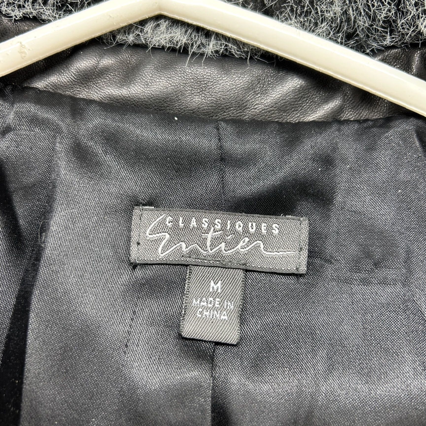 Vintage Classiques Entier Jacket Womens M Black Full Zip Fur Trim Collar Leather Mid-Length 90s Outdoor Pockets Mens Womens Size M / US 6-8 / IT 42-44 - 7 Thumbnail