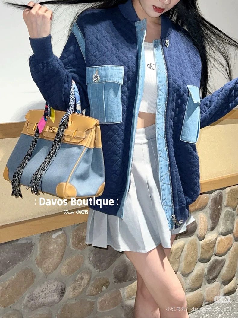 Chanel Chanel Blue denim stitched diamond-button cotton jacket 250 Size XXS / US 00 / IT 34 - 5 Thumbnail