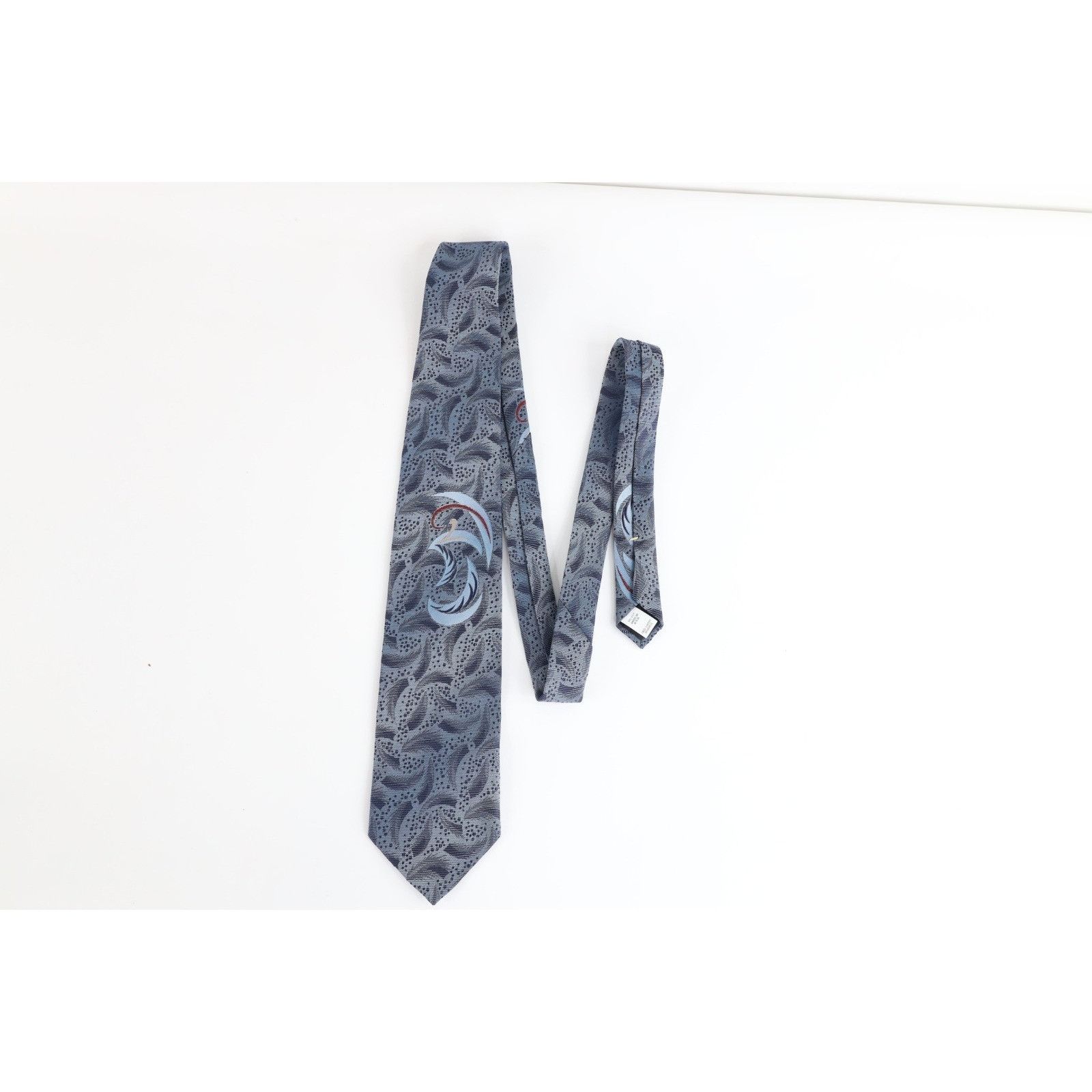 Vintage Vintage 90s Streetwear Geometric Feather Neck Tie Wedding Size ONE SIZE - 4 Thumbnail