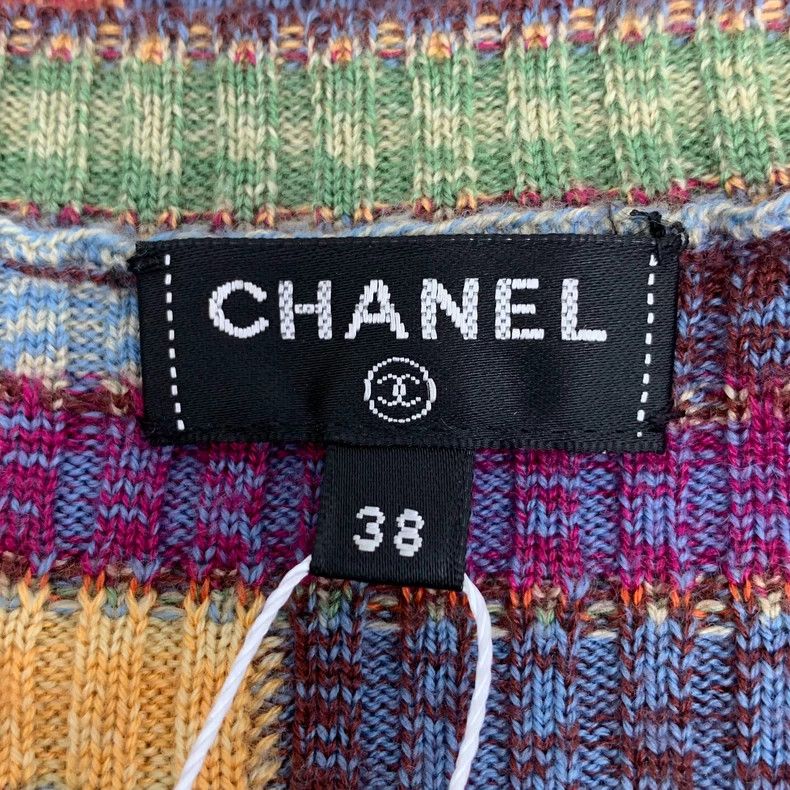 Chanel Chanel Color block cashmere round neck short-sleeved knitte Size XS / US 0-2 / IT 36-38 - 7 Thumbnail